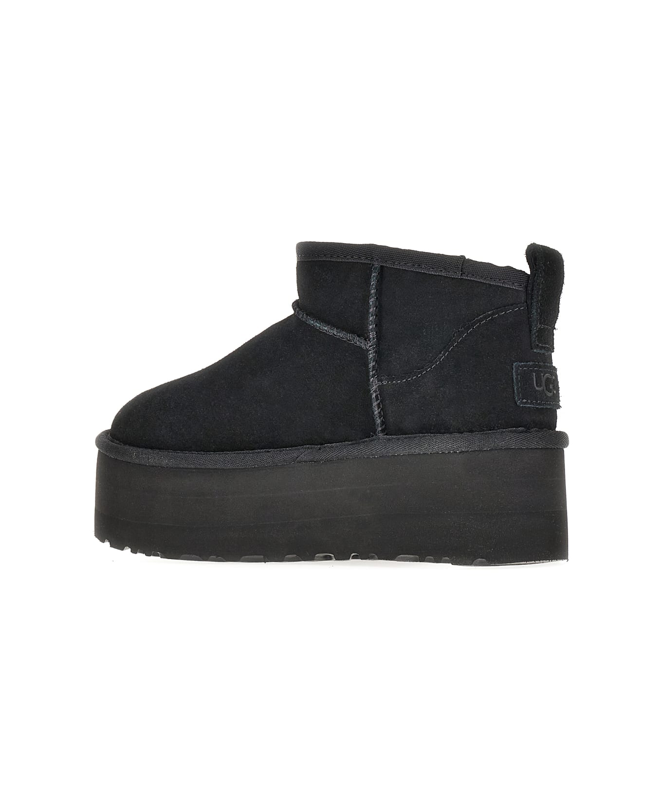 UGG Black Suede Classic Ultra Mini Ankle Boots - BLACK
