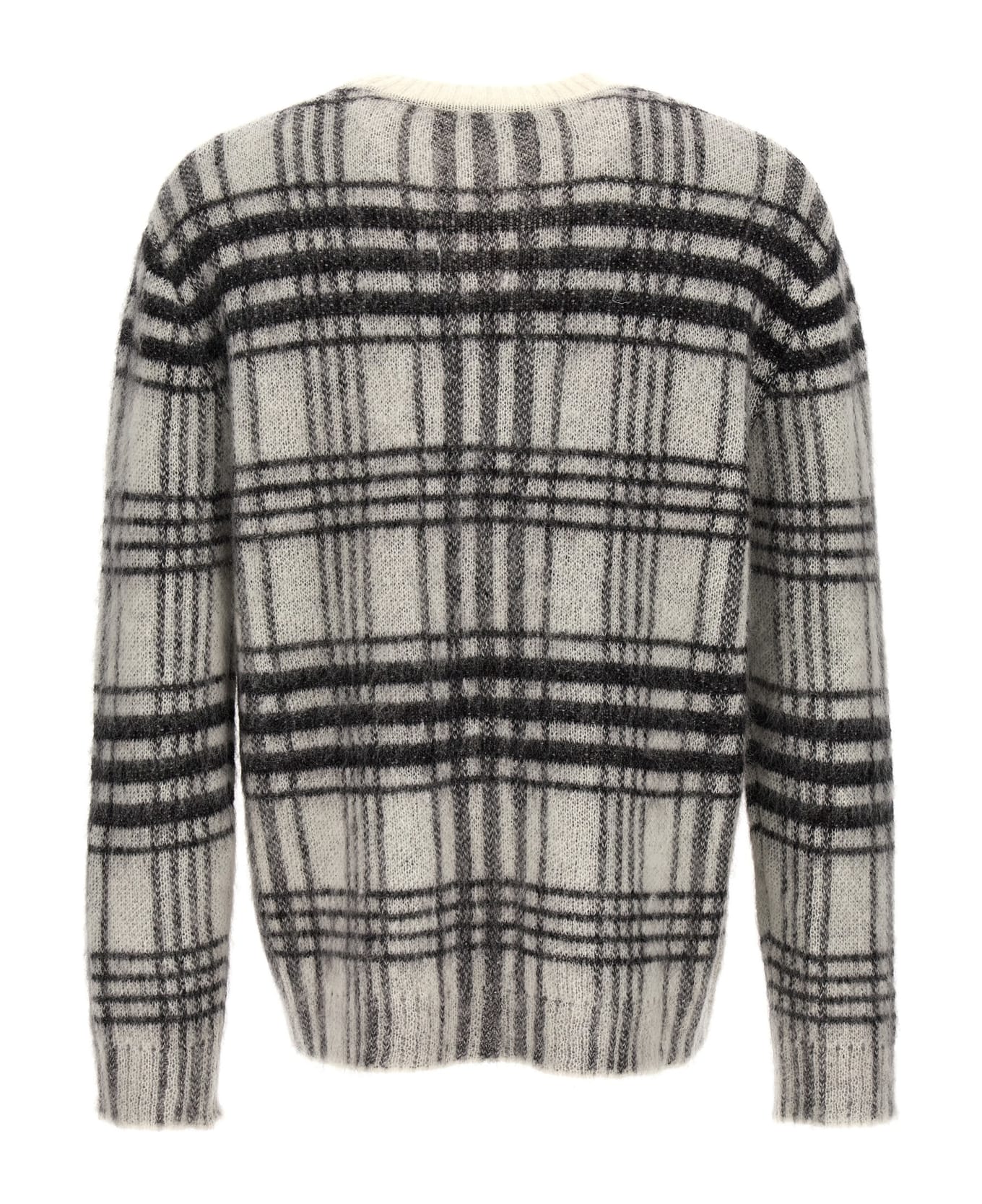 J.W. Anderson Logo Embroidery Check Sweater - White/Black ニットウェア