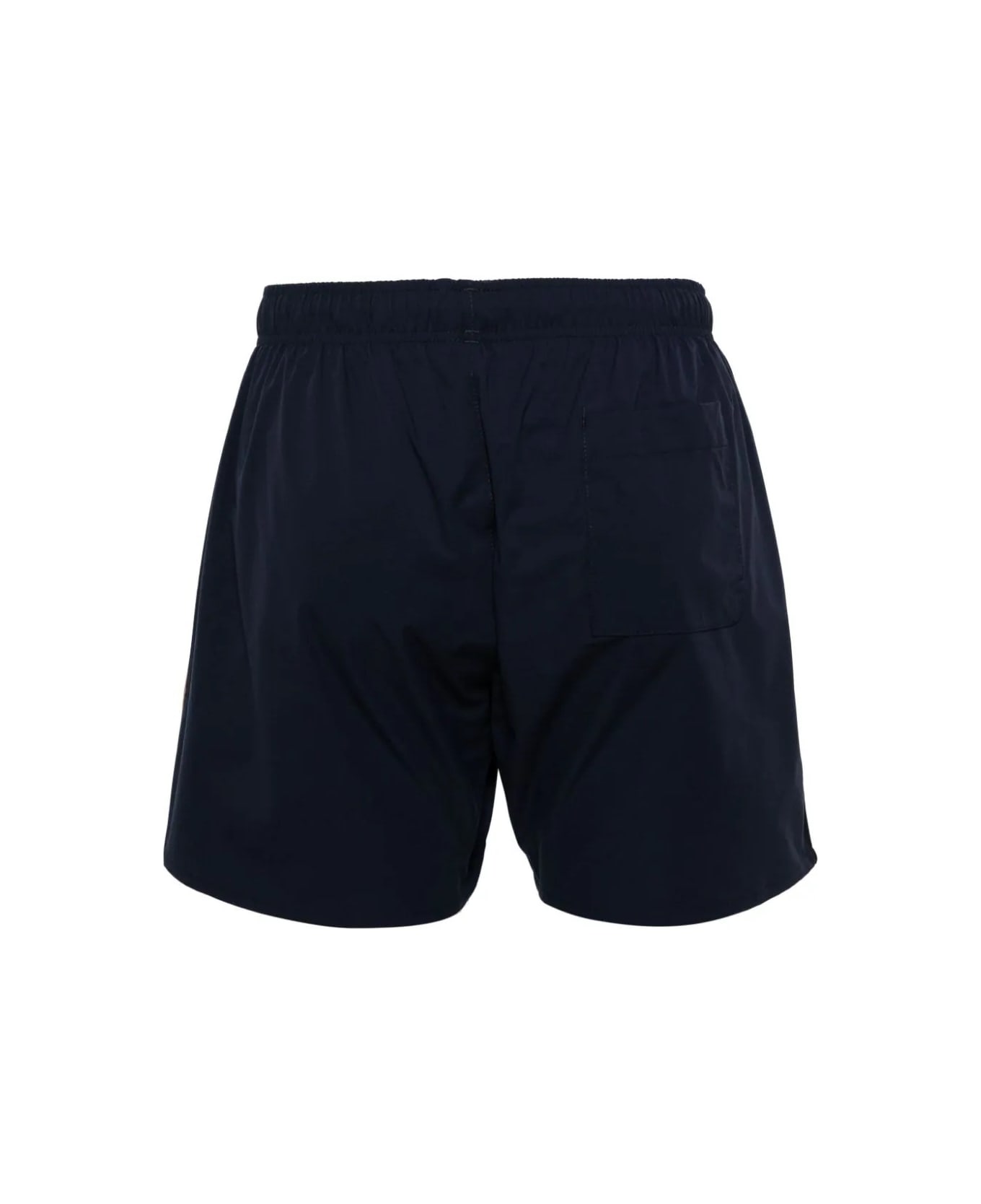Hugo Boss Black Beach Boxers With Typical Brand Stripes And Logo - Black スイムトランクス