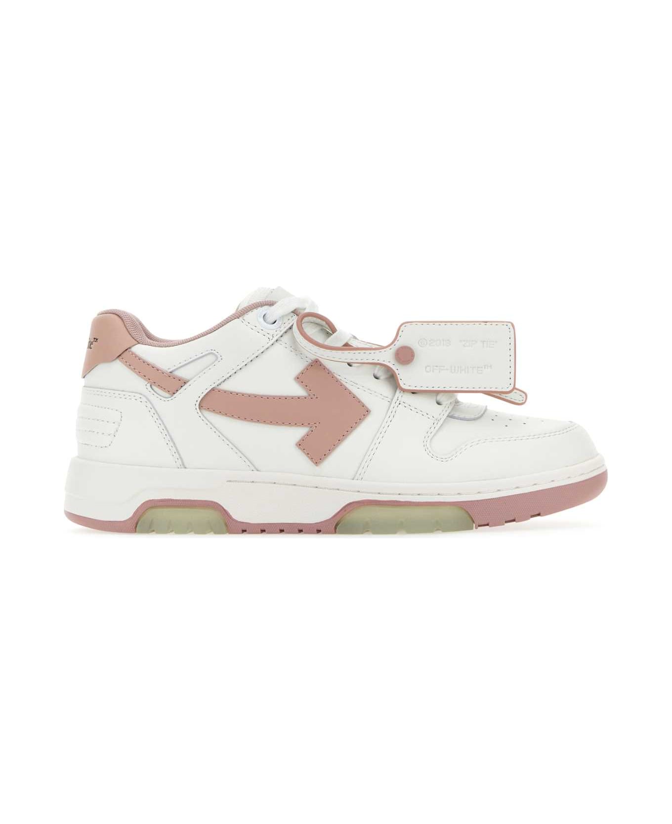 Off-White White Leather Out Of Office Sneakers - WHITEPINK