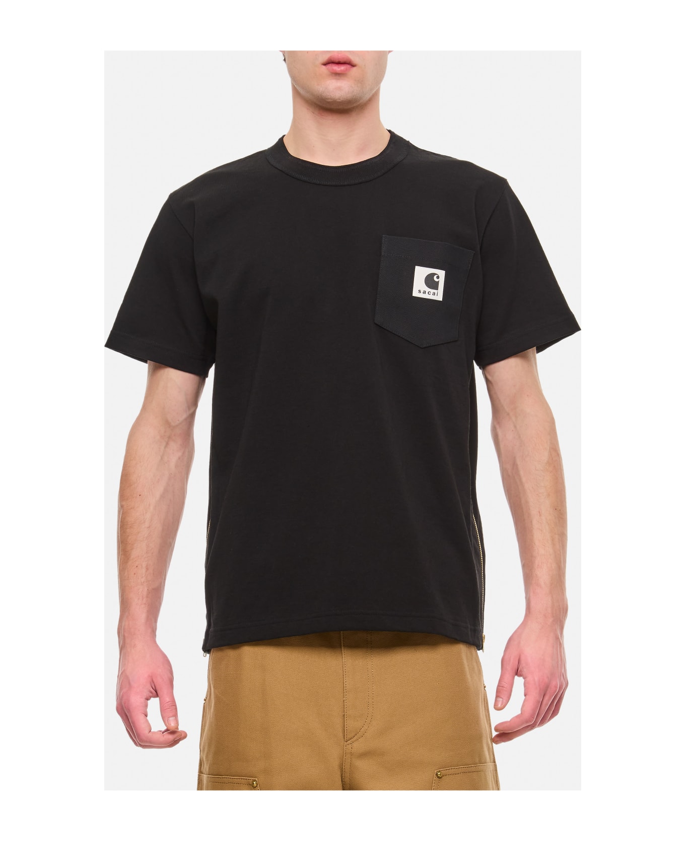 Sacai X Carhartt Wip Cotton T-shirt - Black