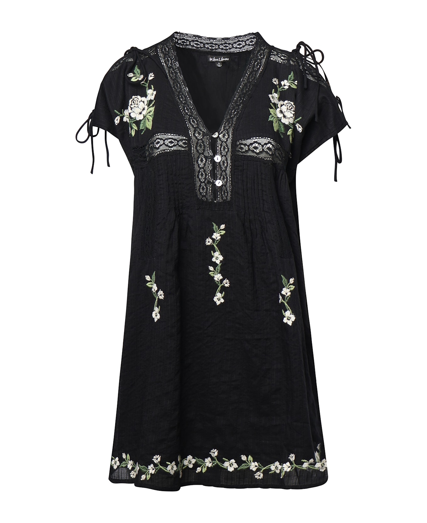 For Love 
Lemons Jolene Embroidered Mini Dress - Black