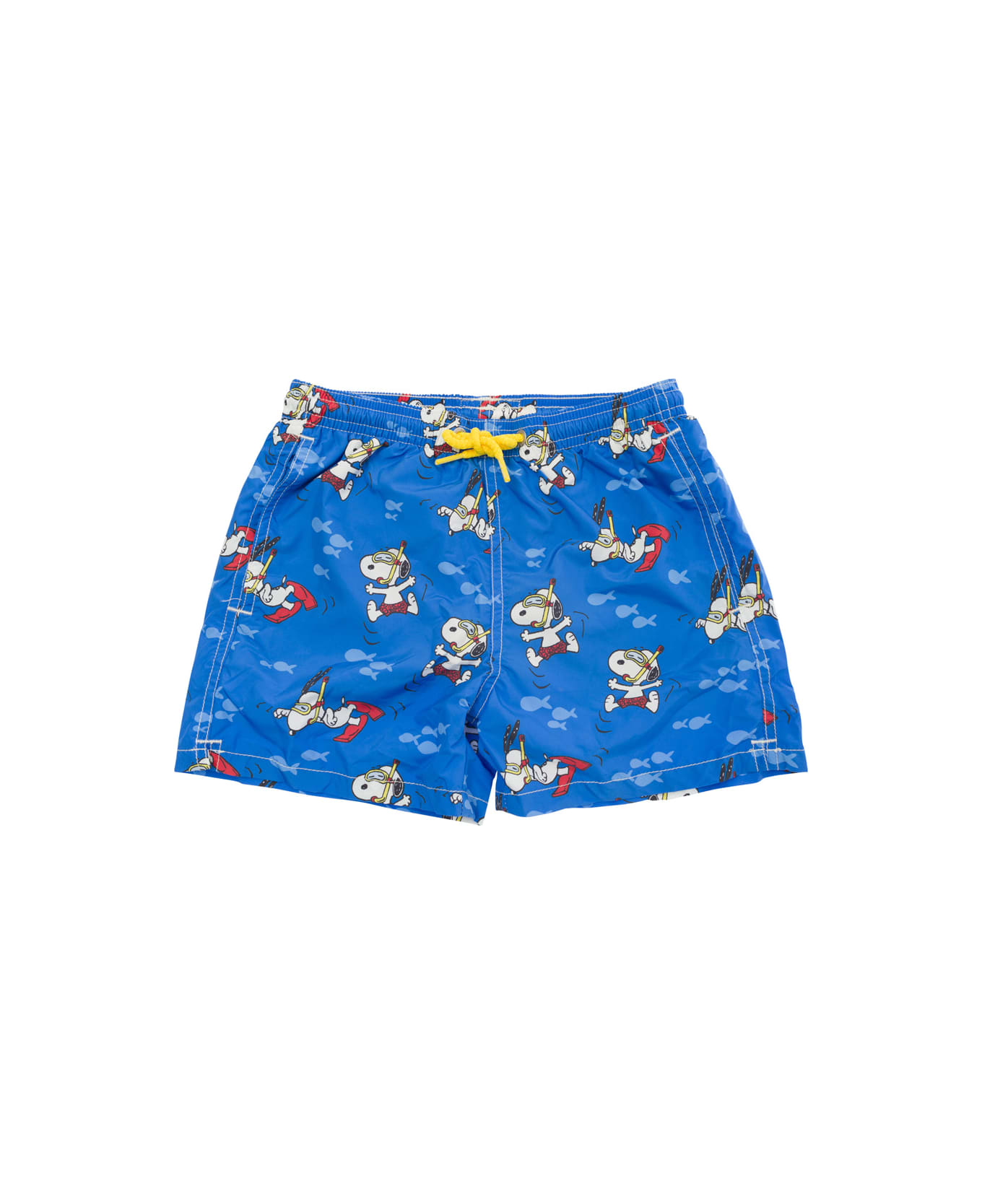 MC2 Saint Barth Multicolor Swim Shorts With All-over Scuba Snoopy Print In Fabric Bambino - Blu