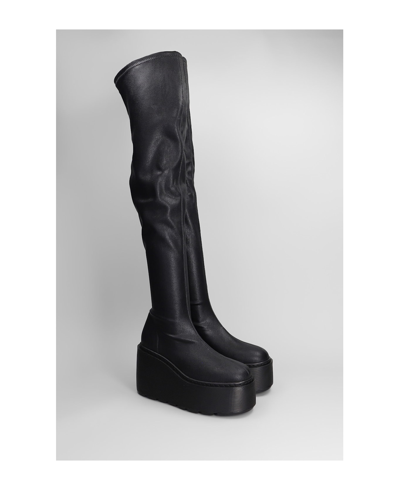 Vic Matié Davidson 101 High Heels Boots In Black Leather - black