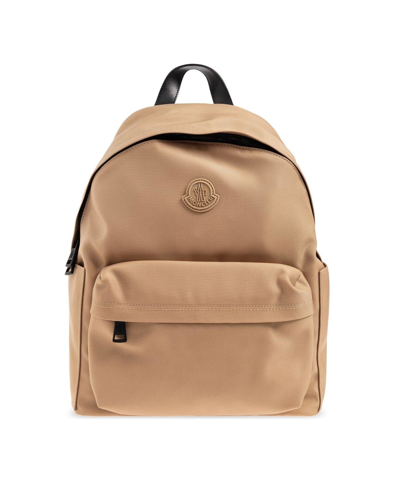 Moncler New Pierrick Logo Patch Zipped Backpack - Brown
