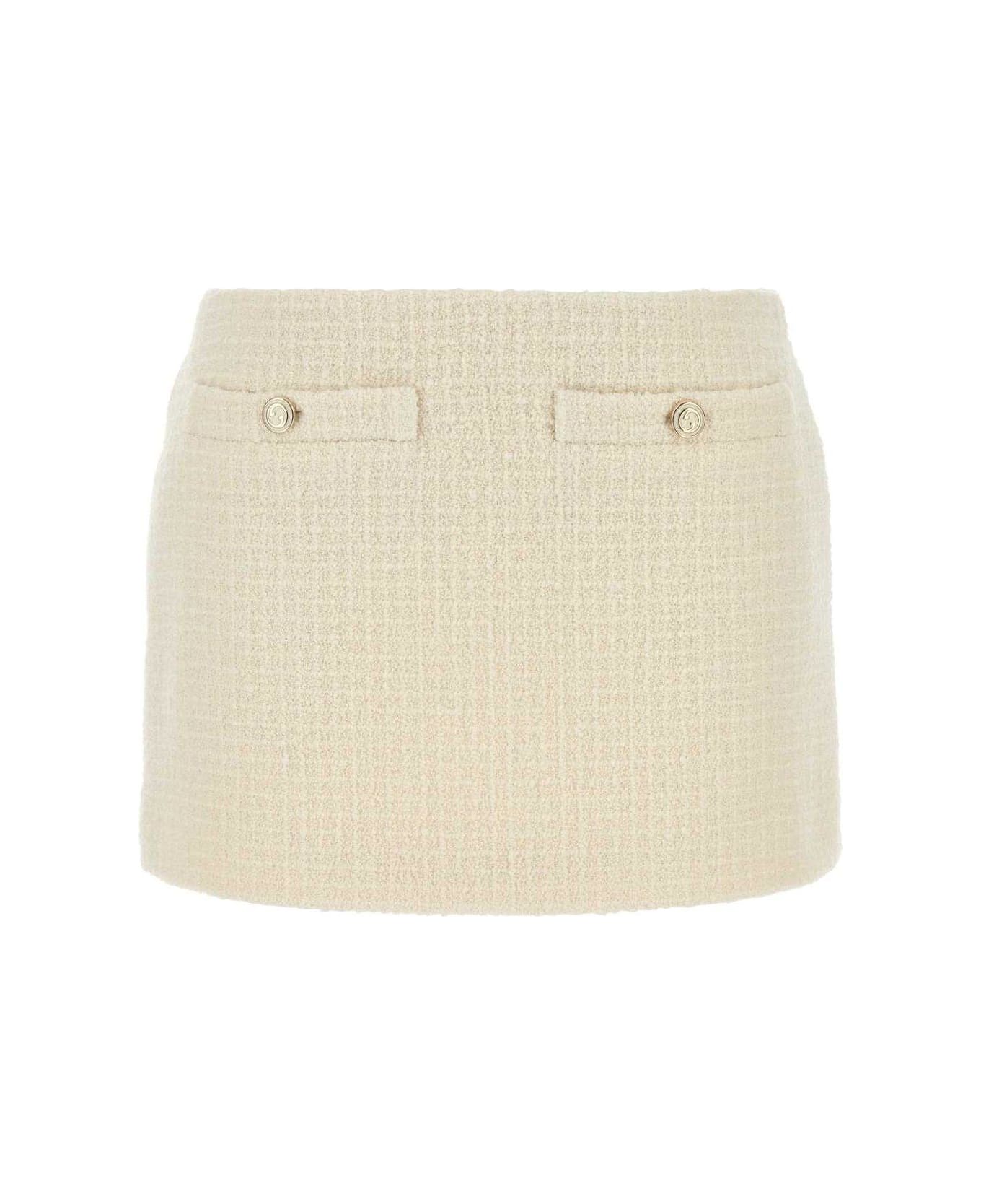 Gucci Damier Bouclé Tweed Mini Skirt - White