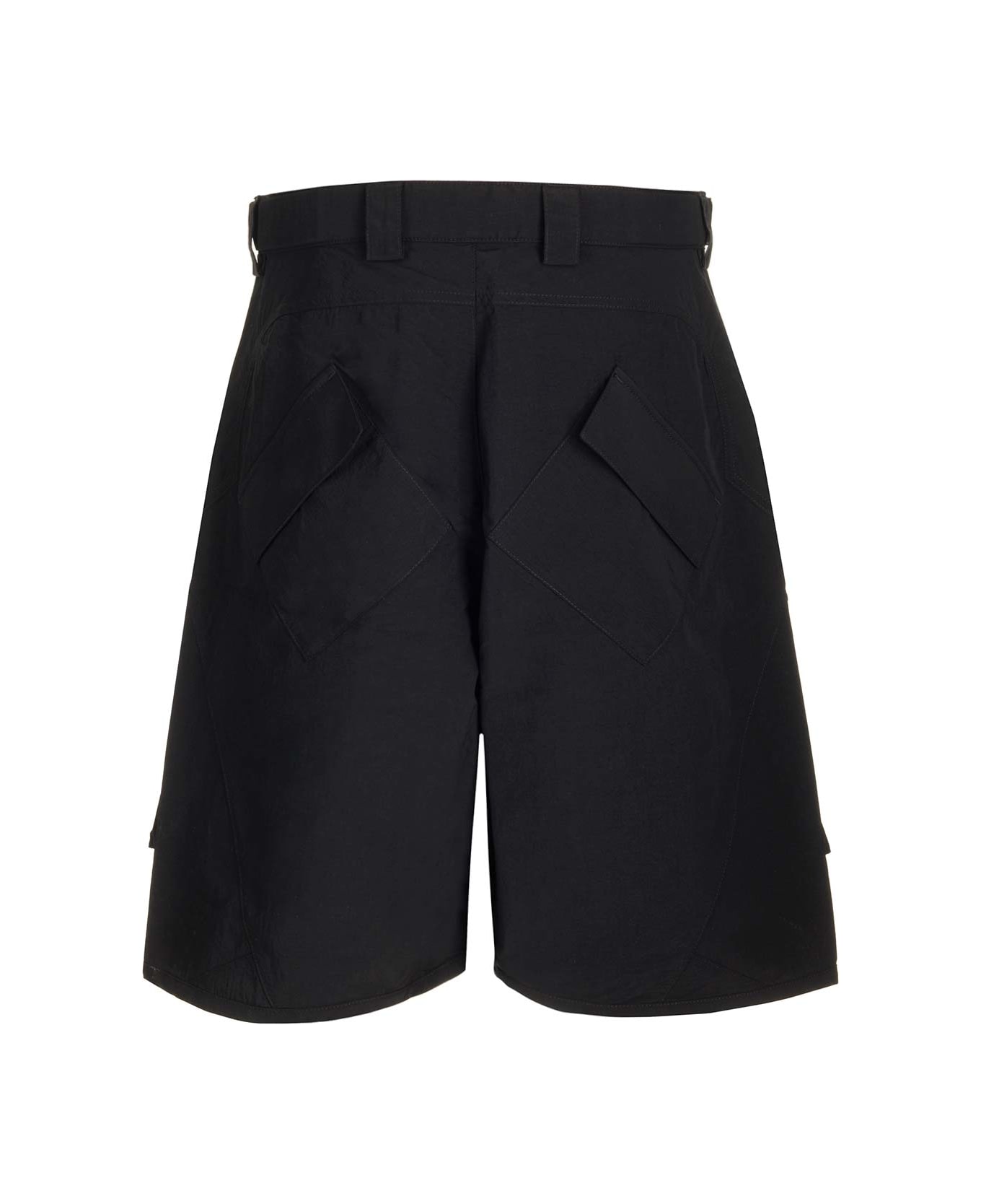 Marcelo Burlon Cargo Bermuda Shorts With Embroidered Cross - Black