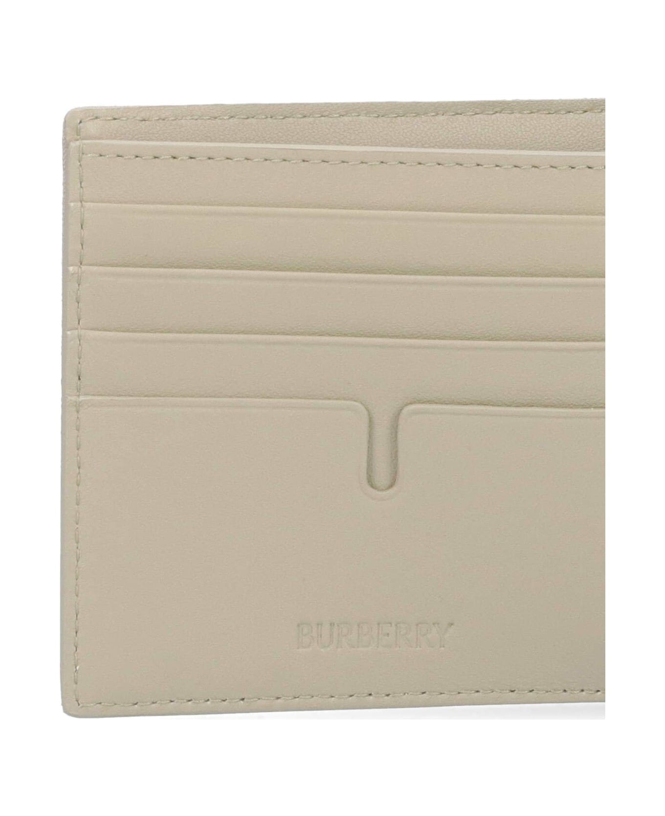 Burberry Check Printed Bi-fold Wallet - Lichen