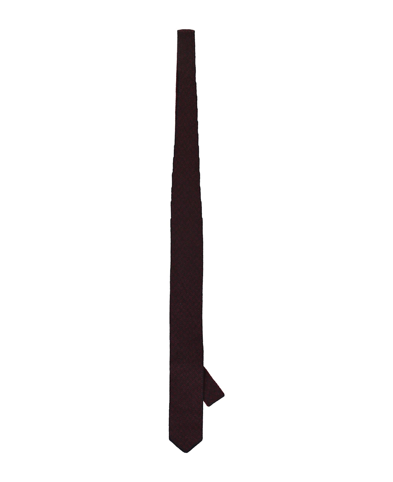 Corneliani Knitted Silk And Cashmere Blend Tie - Burgundy