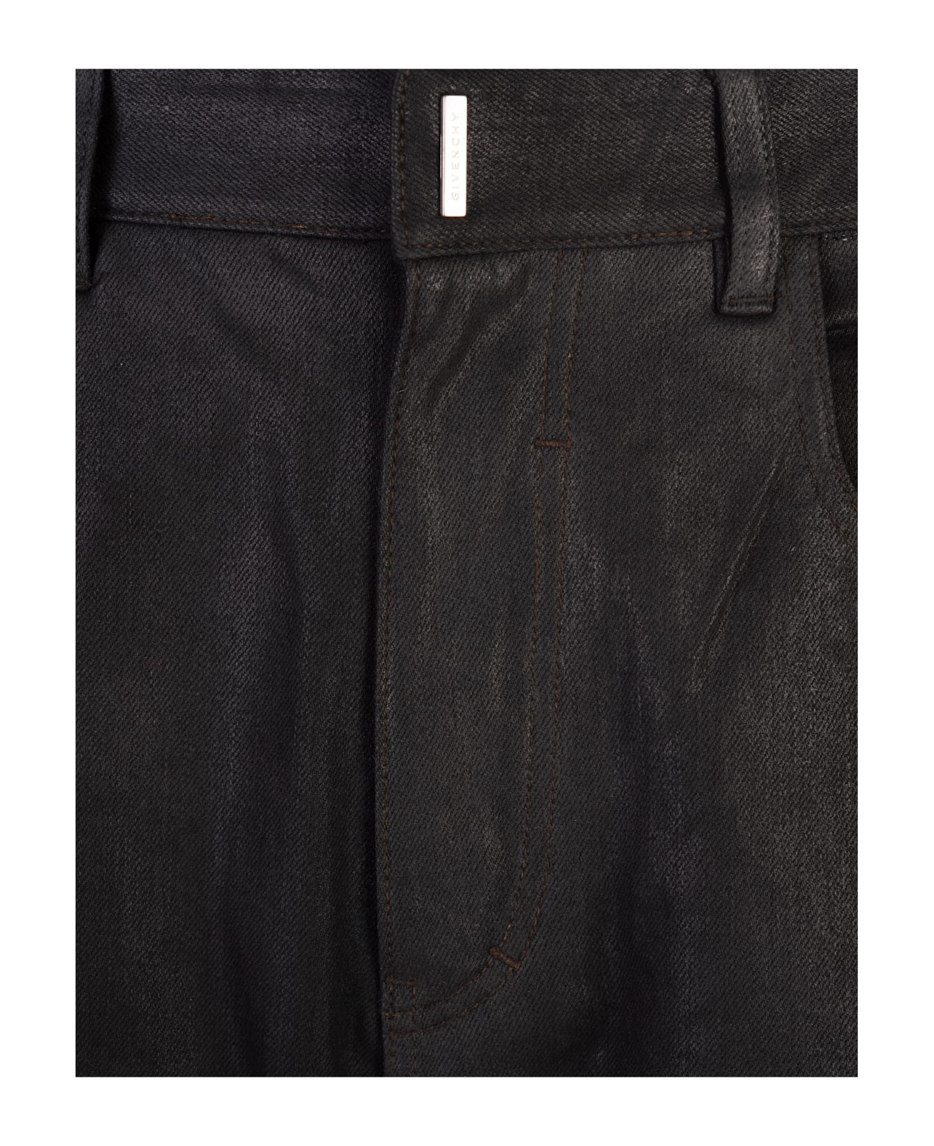 Givenchy Black Straight Trousers With Appliqué - Black