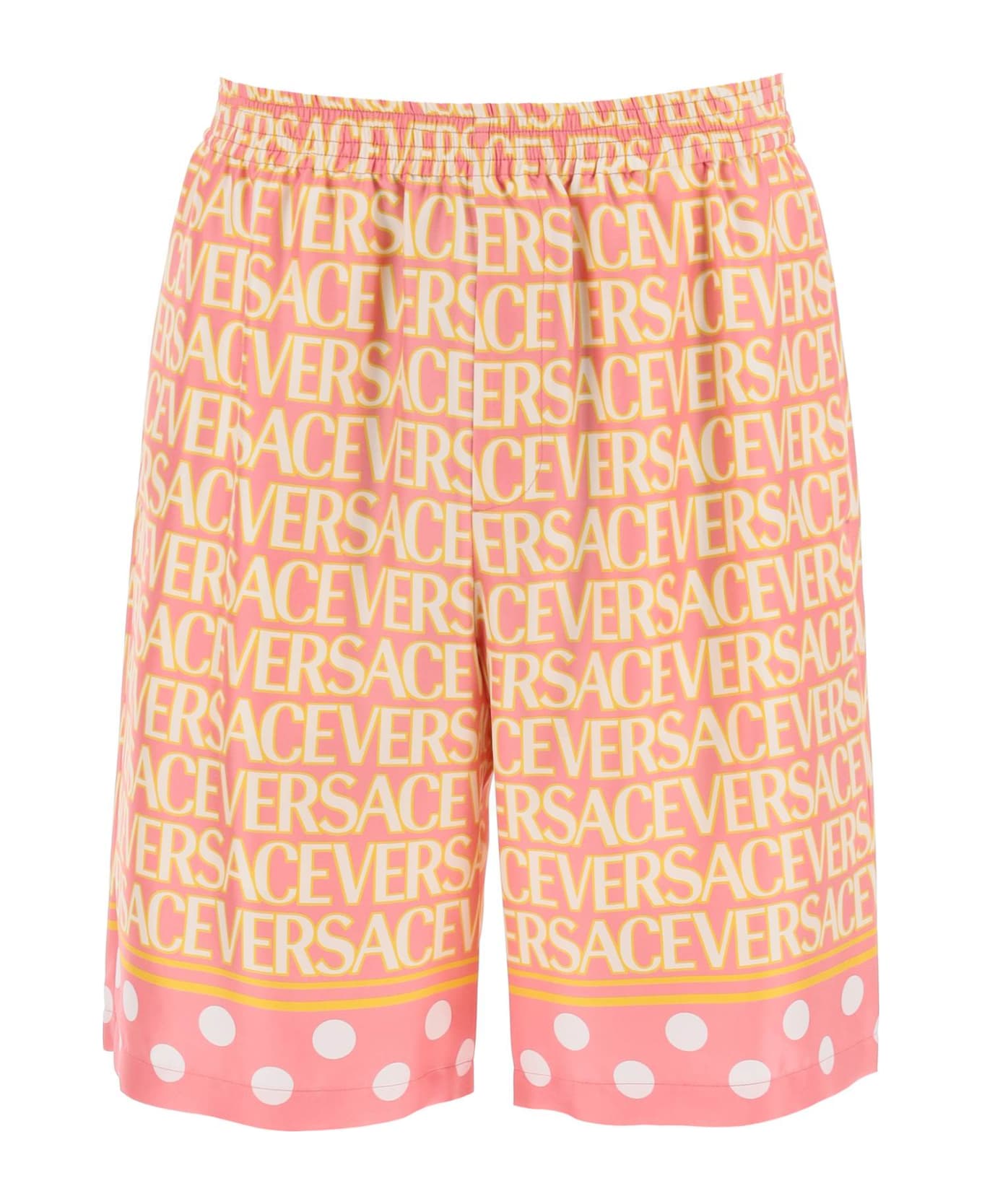 Versace Allover Silk Shorts - Pink ivory