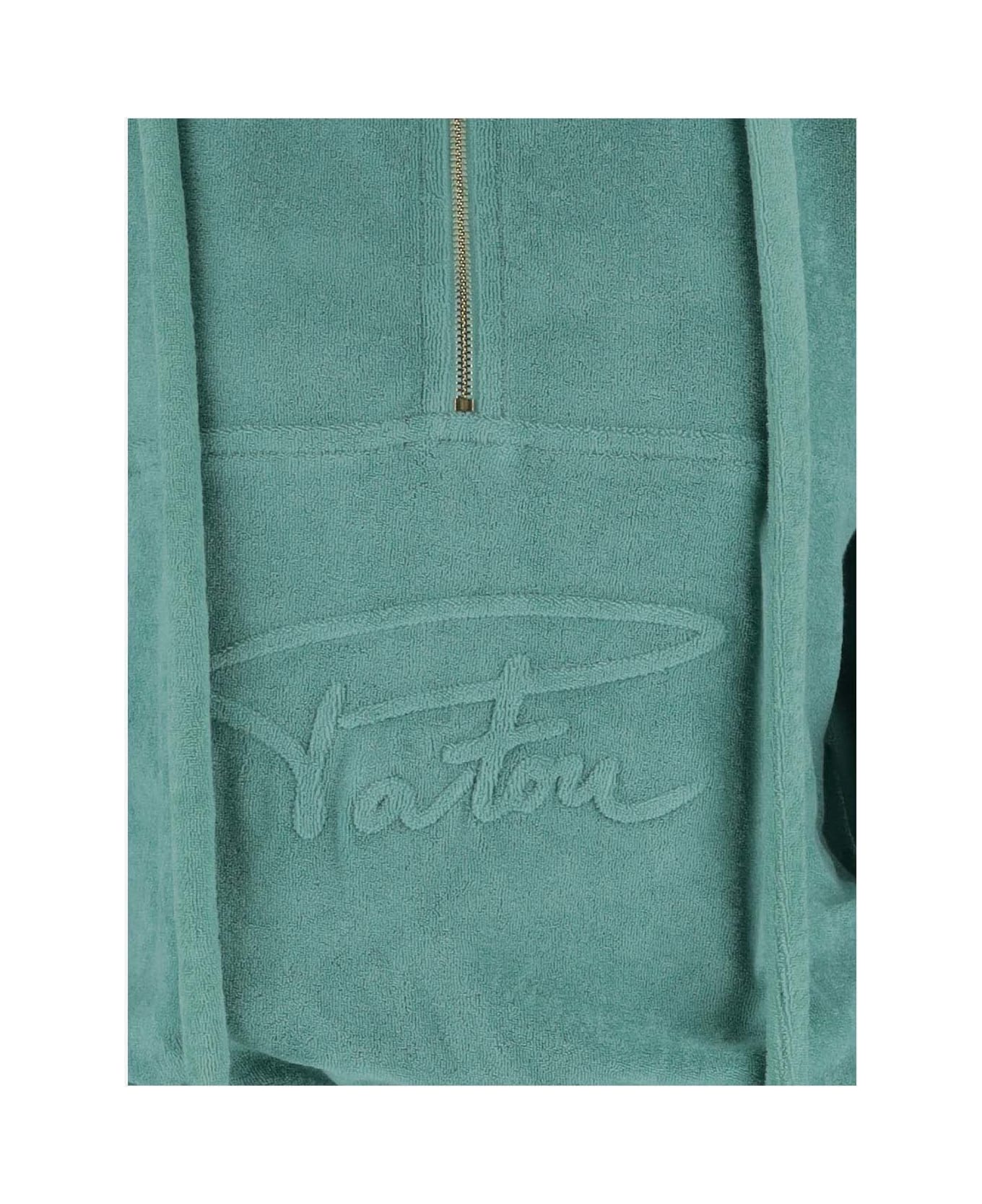 Patou Cotton Sweatshirt With Embossed Patou Signature - Green