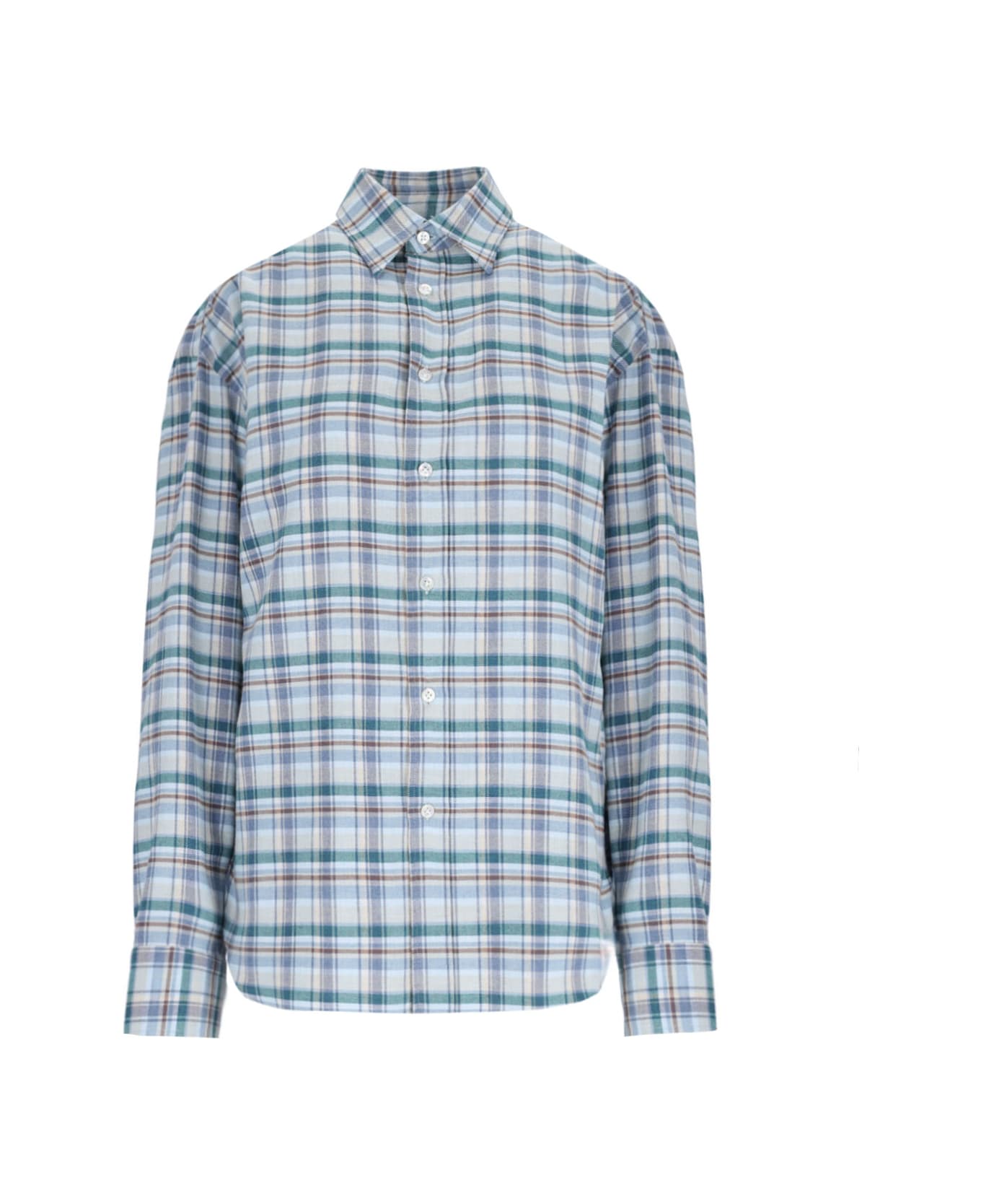 Finamore Check Shirt "oriana" - Light Blue