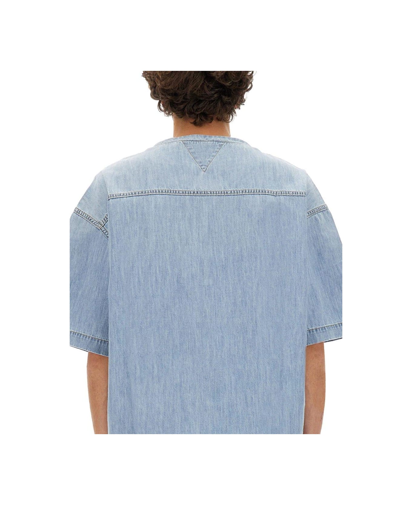 Bottega Veneta Light Bleached Denim T-shirt - Clear Blue シャツ