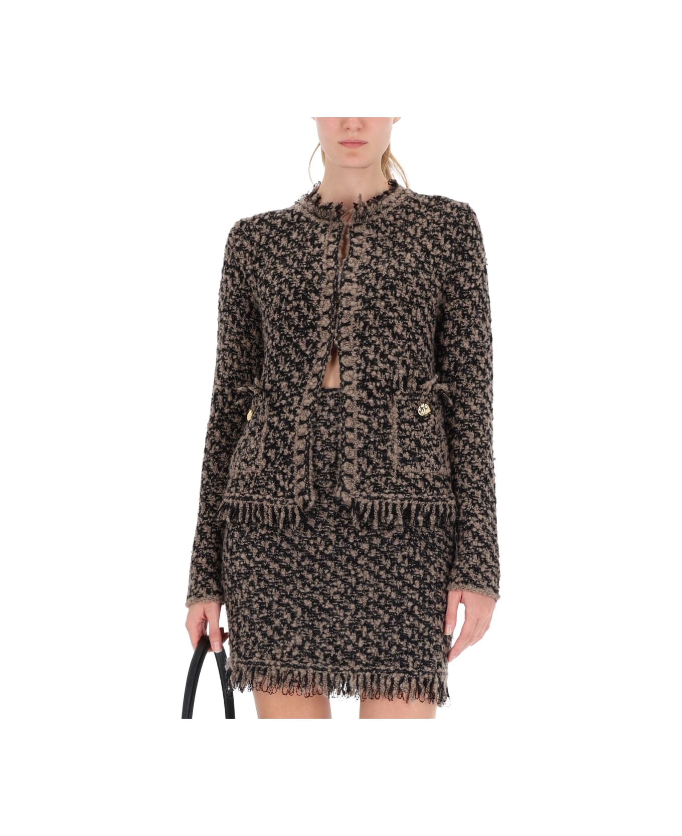 Fabiana Filippi Tweed And Sequin Jacket - BROWN