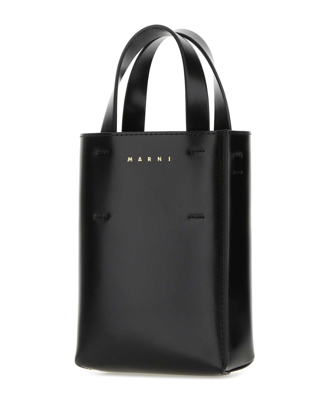 Marni Black Leather Nano Museo Handbag - BLACK