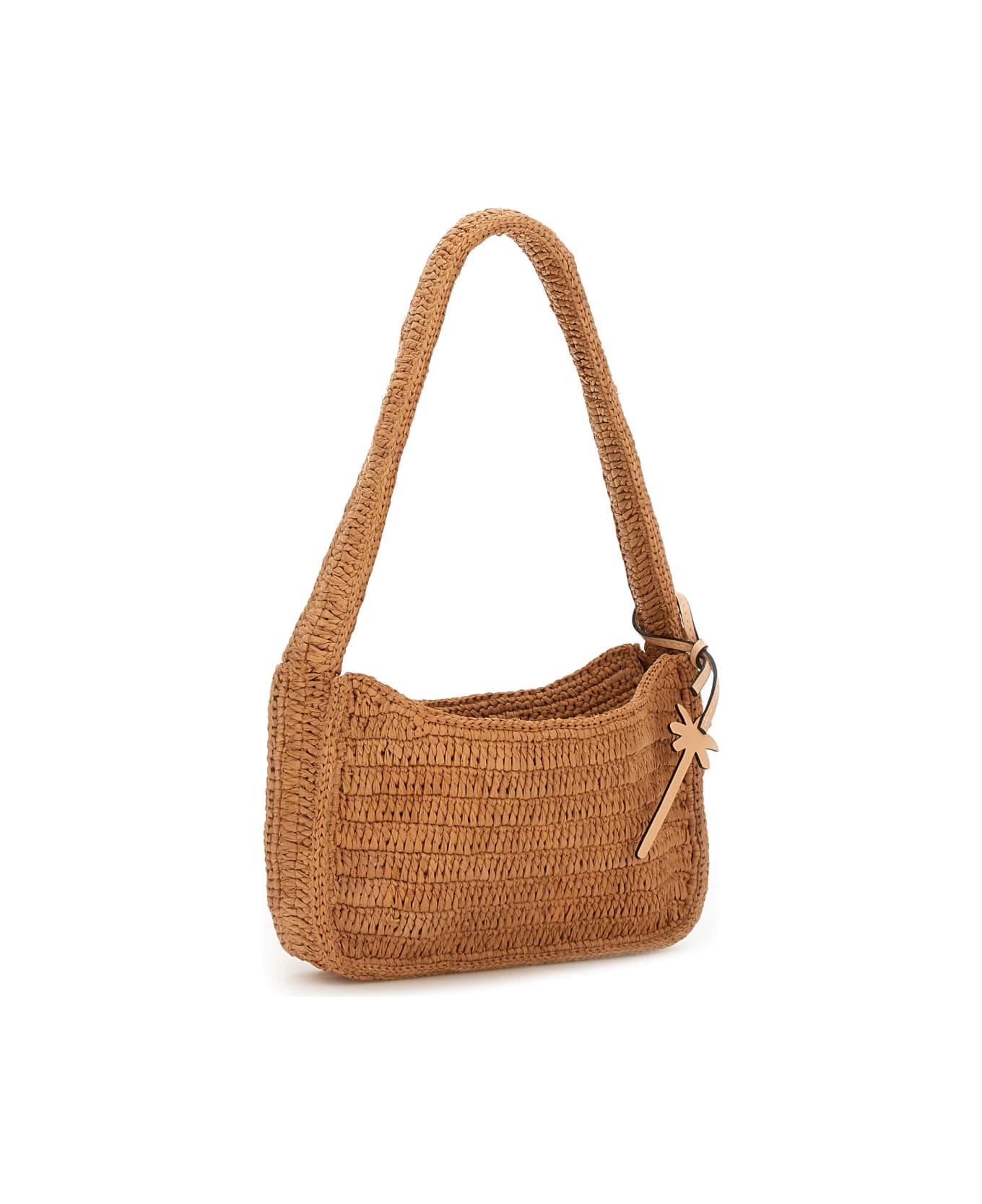 Manebi Raffia Shoulder Bag - ORANGE