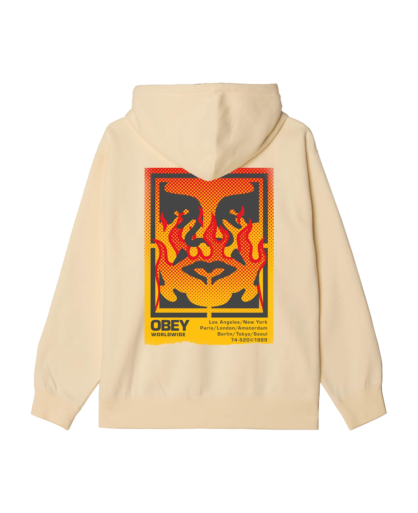 Obey Icon Stencil Flame Fleece - Ubl Unbleached