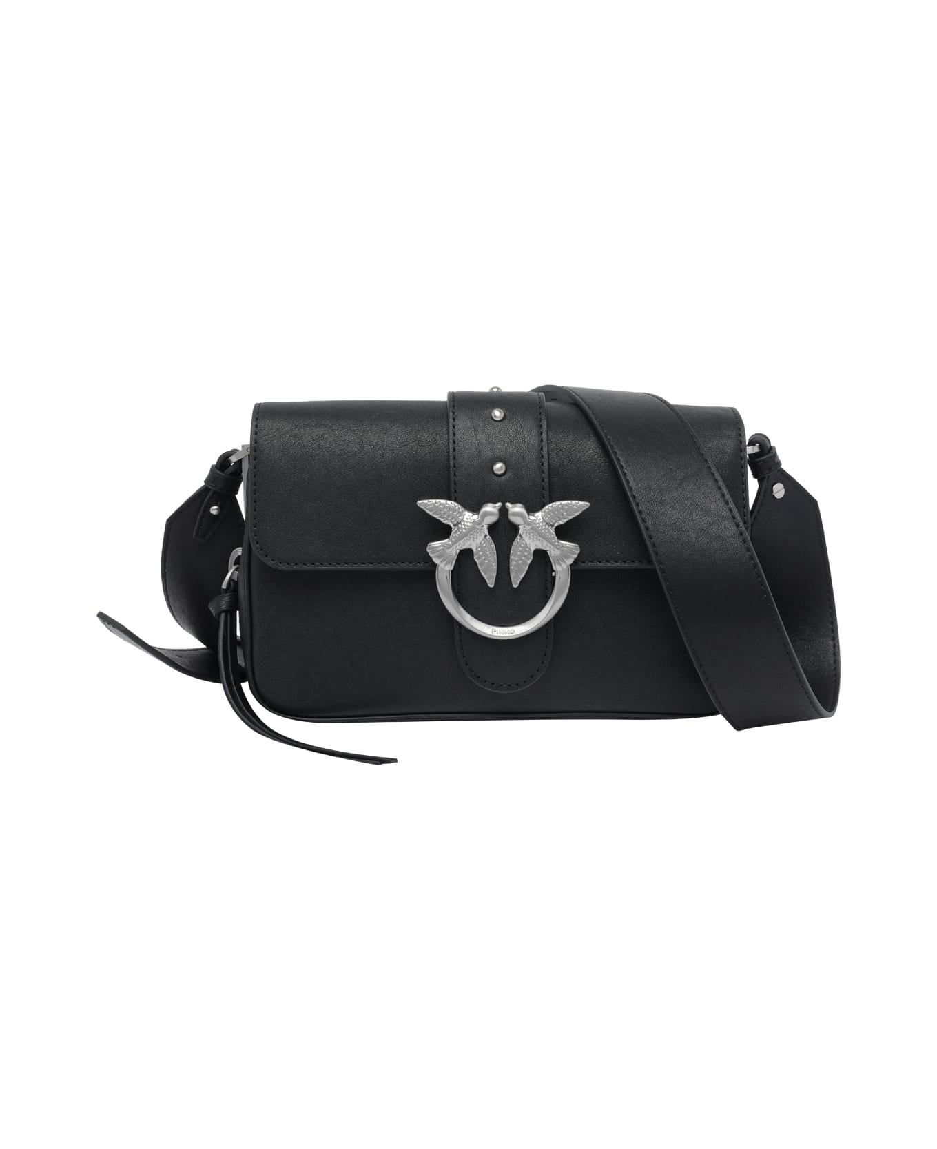 Pinko Mini Love One Slouchy Crossbody Bag - Black