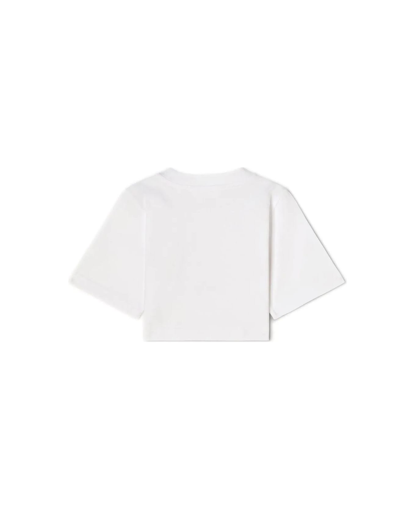 Palm Angels White Bear Crop T-shirt - White