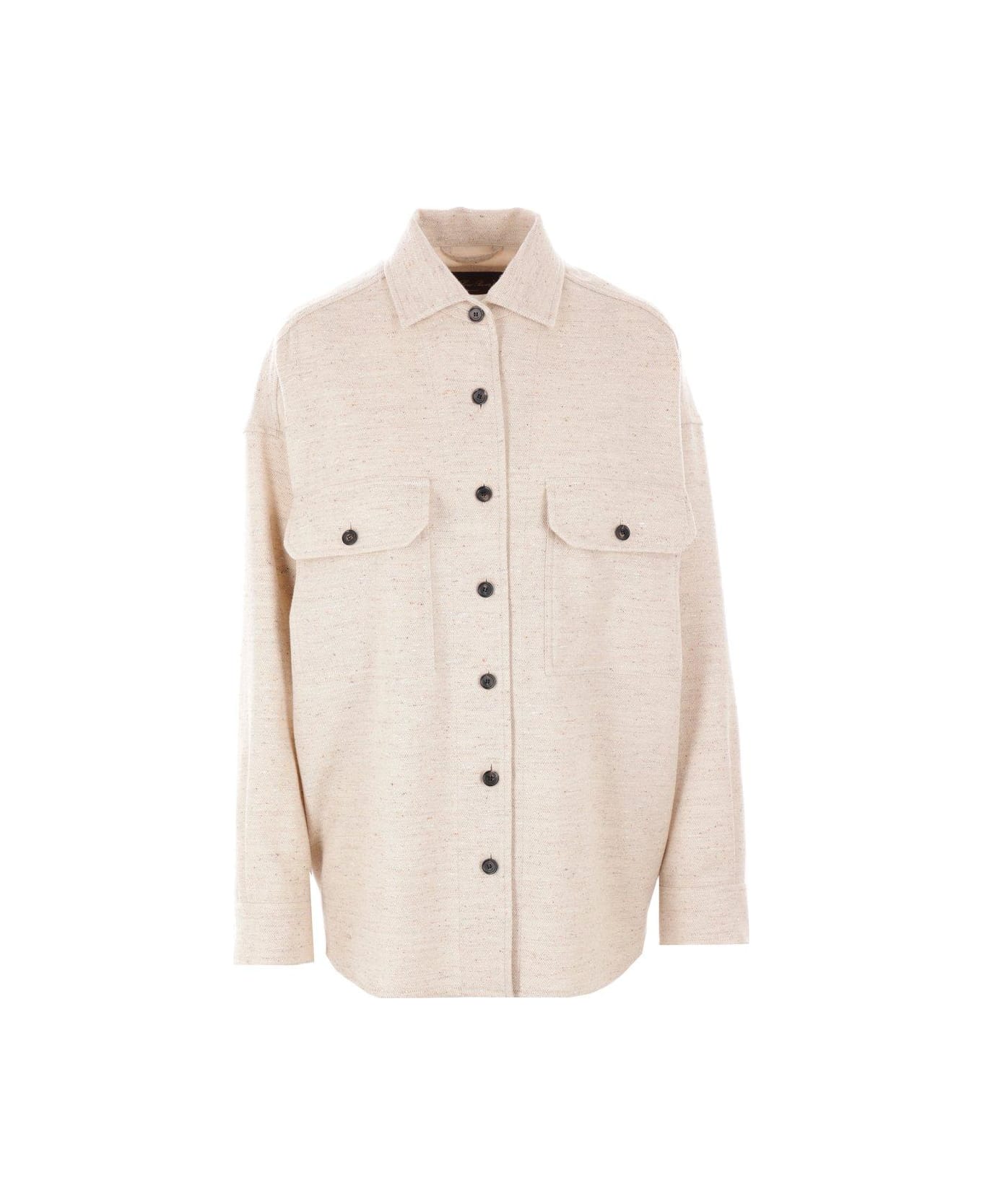 Loro Piana Jenna Collared Button-up Shirt - CREAMY SEASHELL