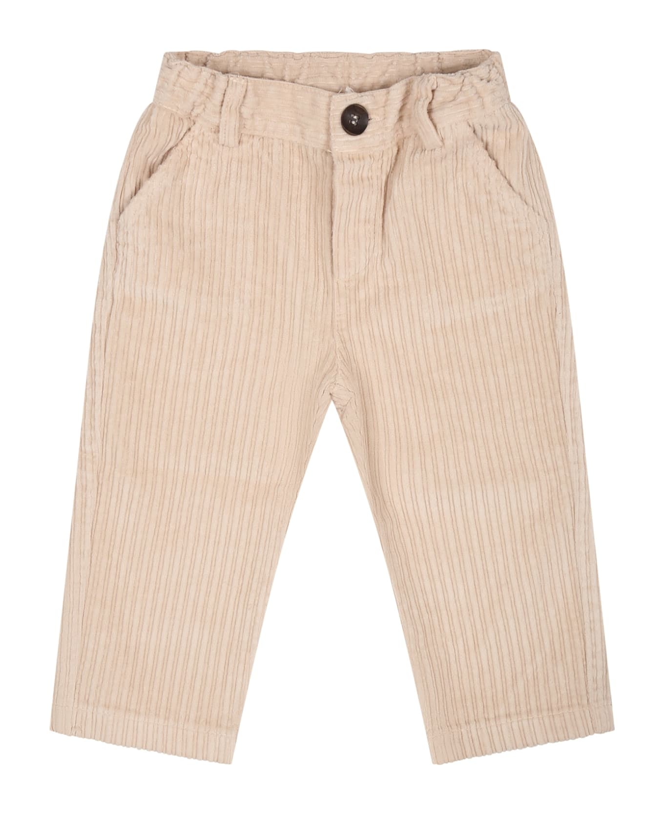Zhoe & Tobiah Beige Trousers For Baby Boy - Beige