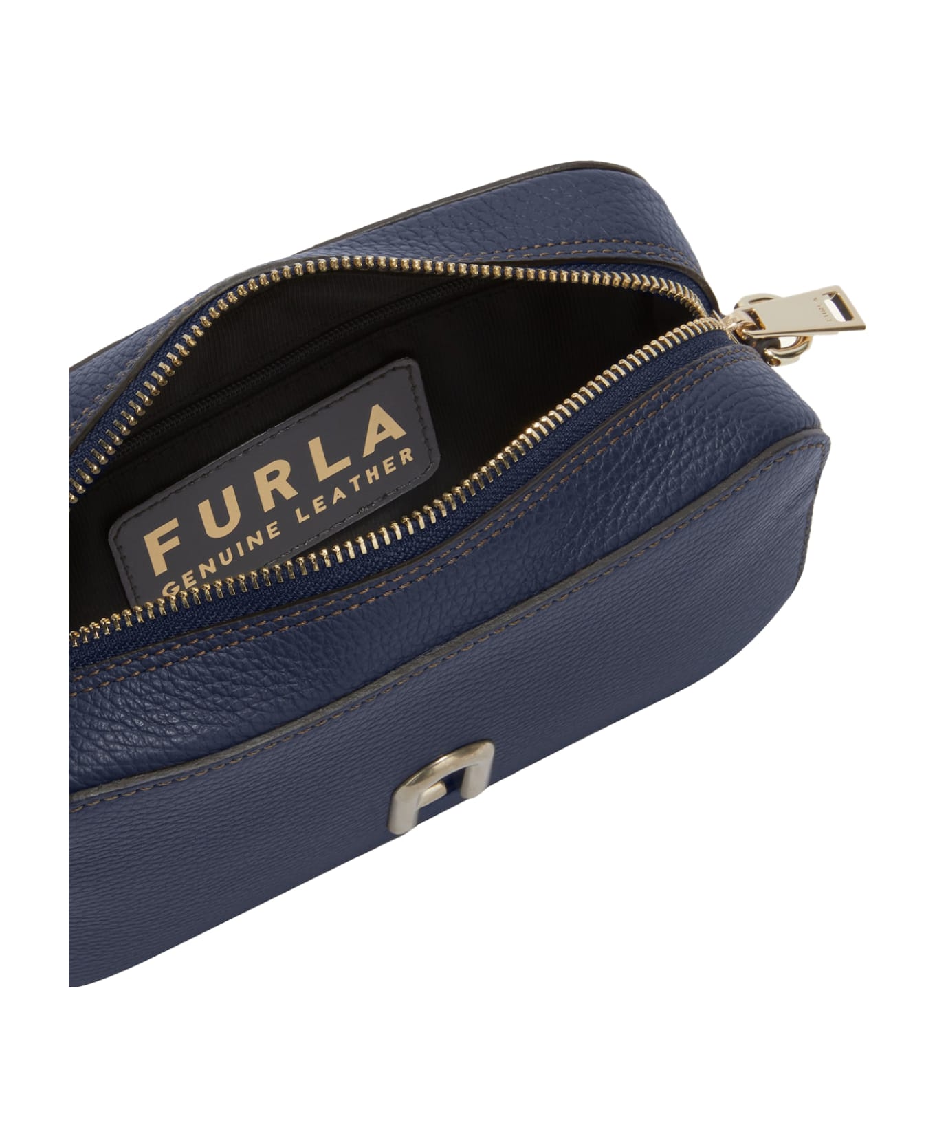 Furla Primula Mini Shoulder Bag In Textured Leather - MEDITERRANEO
