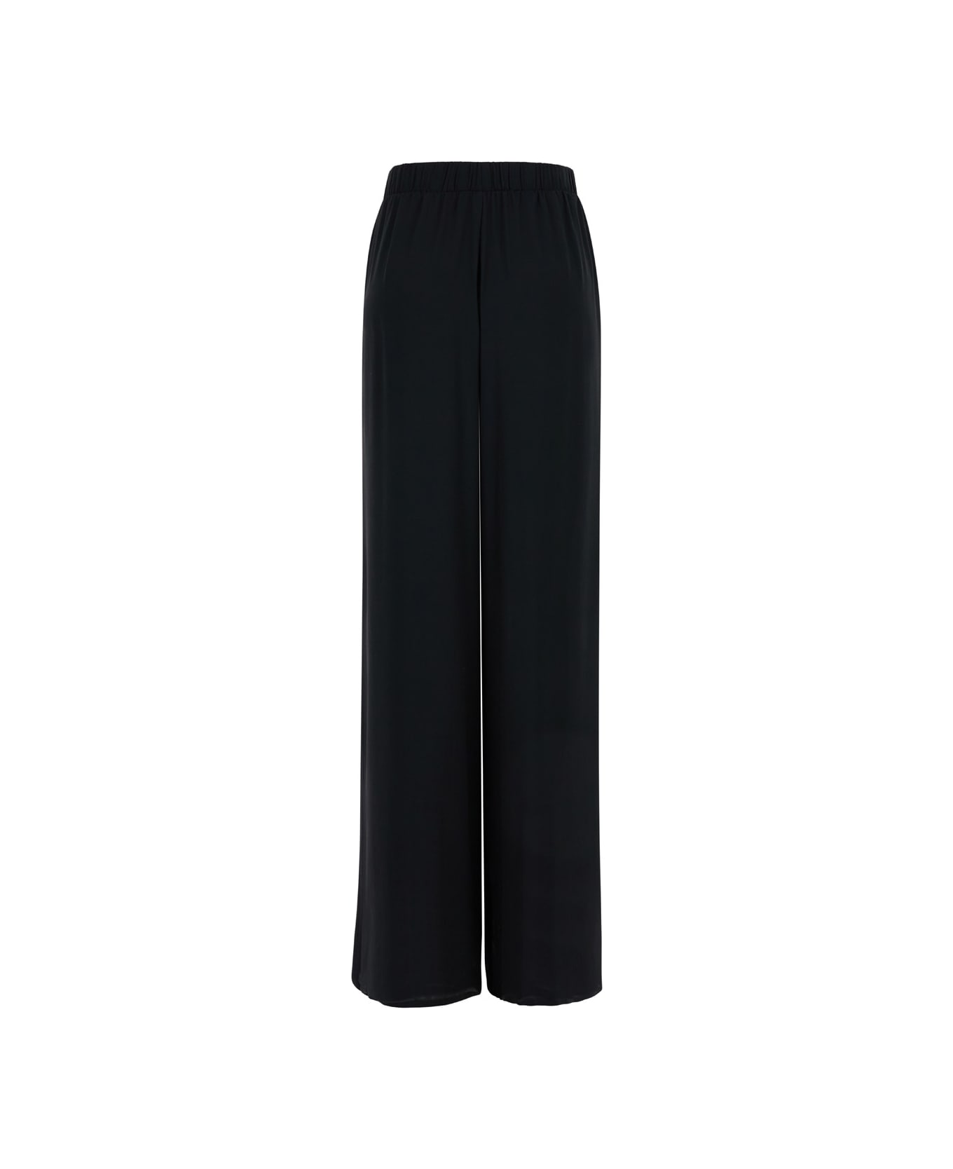 Federica Tosi Black Trousers With Elastic Waistband In Silk Blend Woman - Black