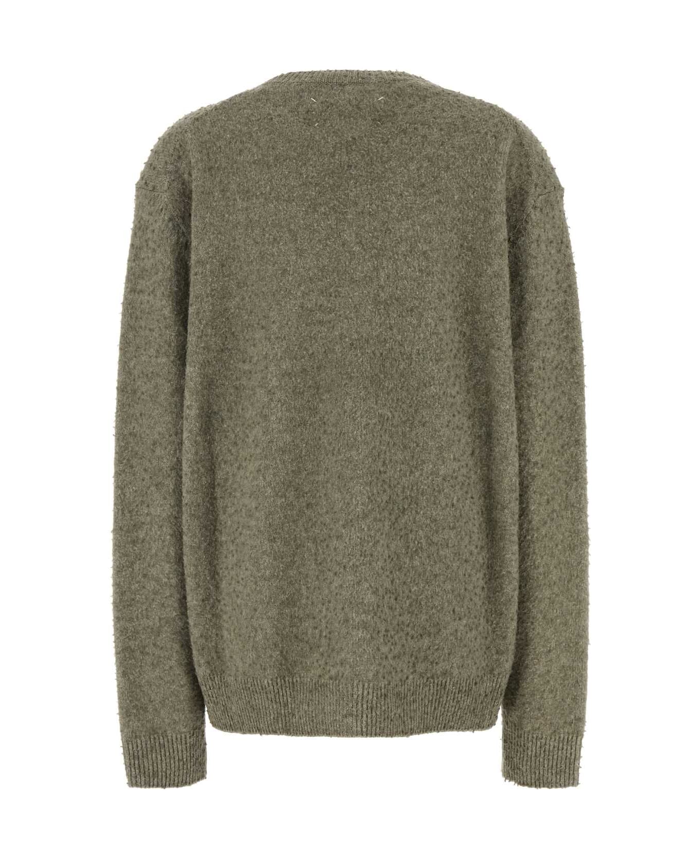 Maison Margiela Sage Green Wool Blend Sweater - SAGEGREEN