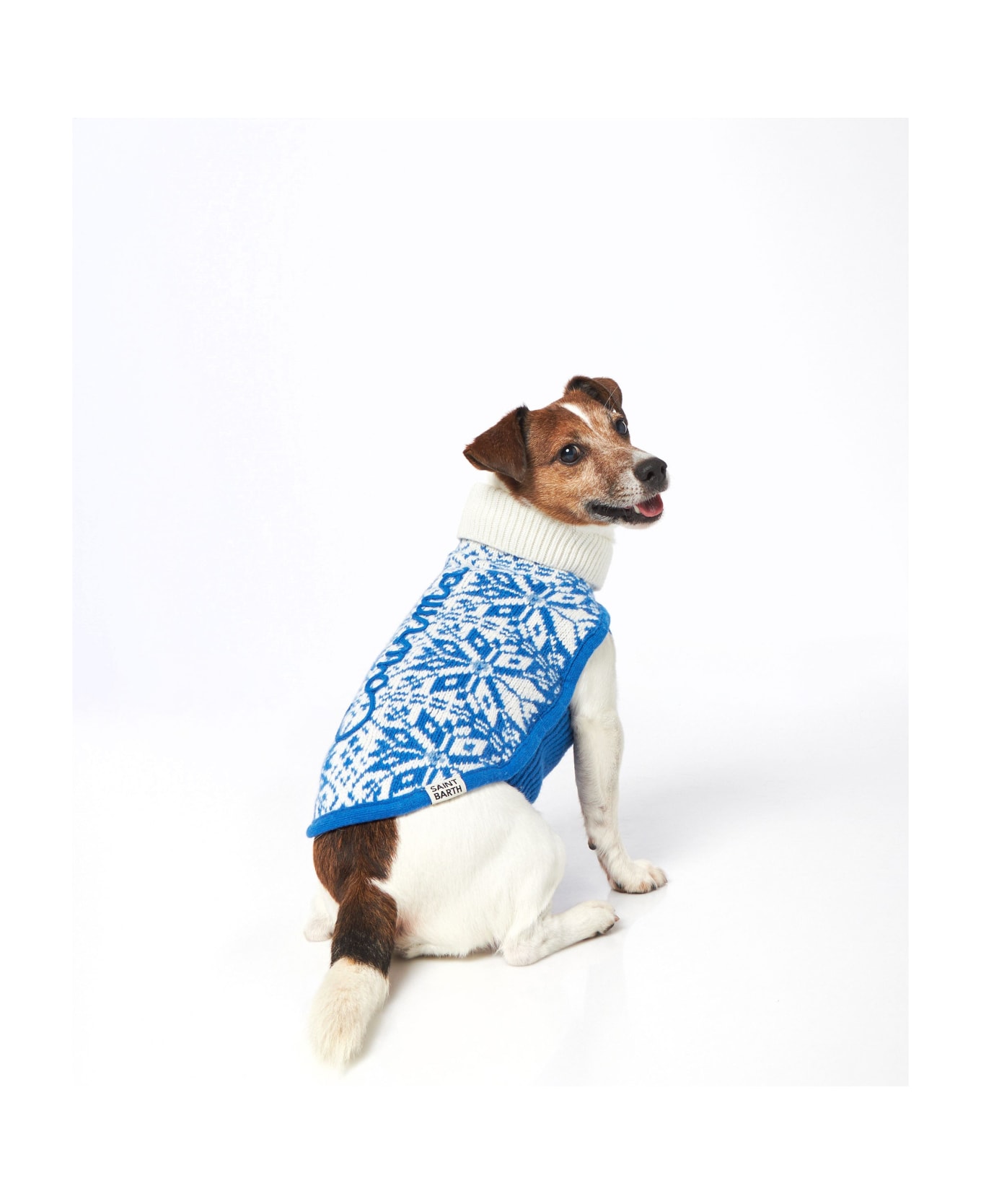 MC2 Saint Barth Dog Sweater With Nordic Jacquard - BLUE