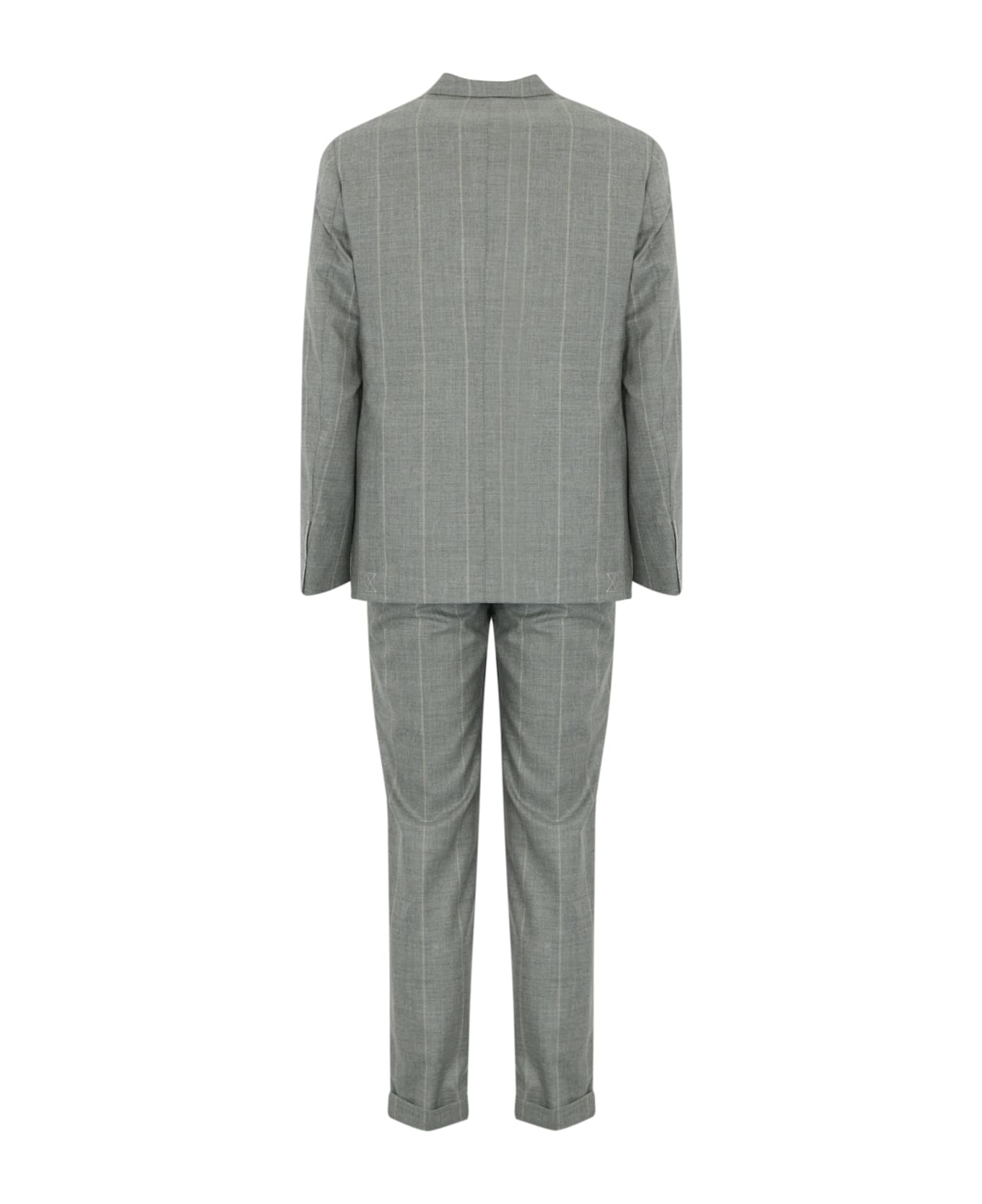 Eleventy Single-breasted Pinstripe Suit In Gray Cashmere - Grigio chiaro