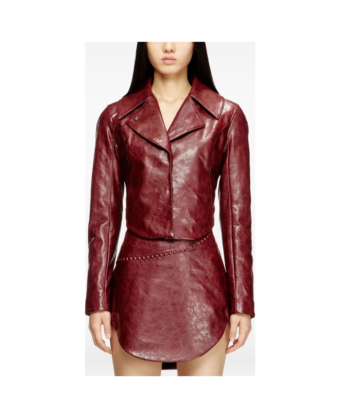 Diesel Faux Leather Jacket - Bordeaux