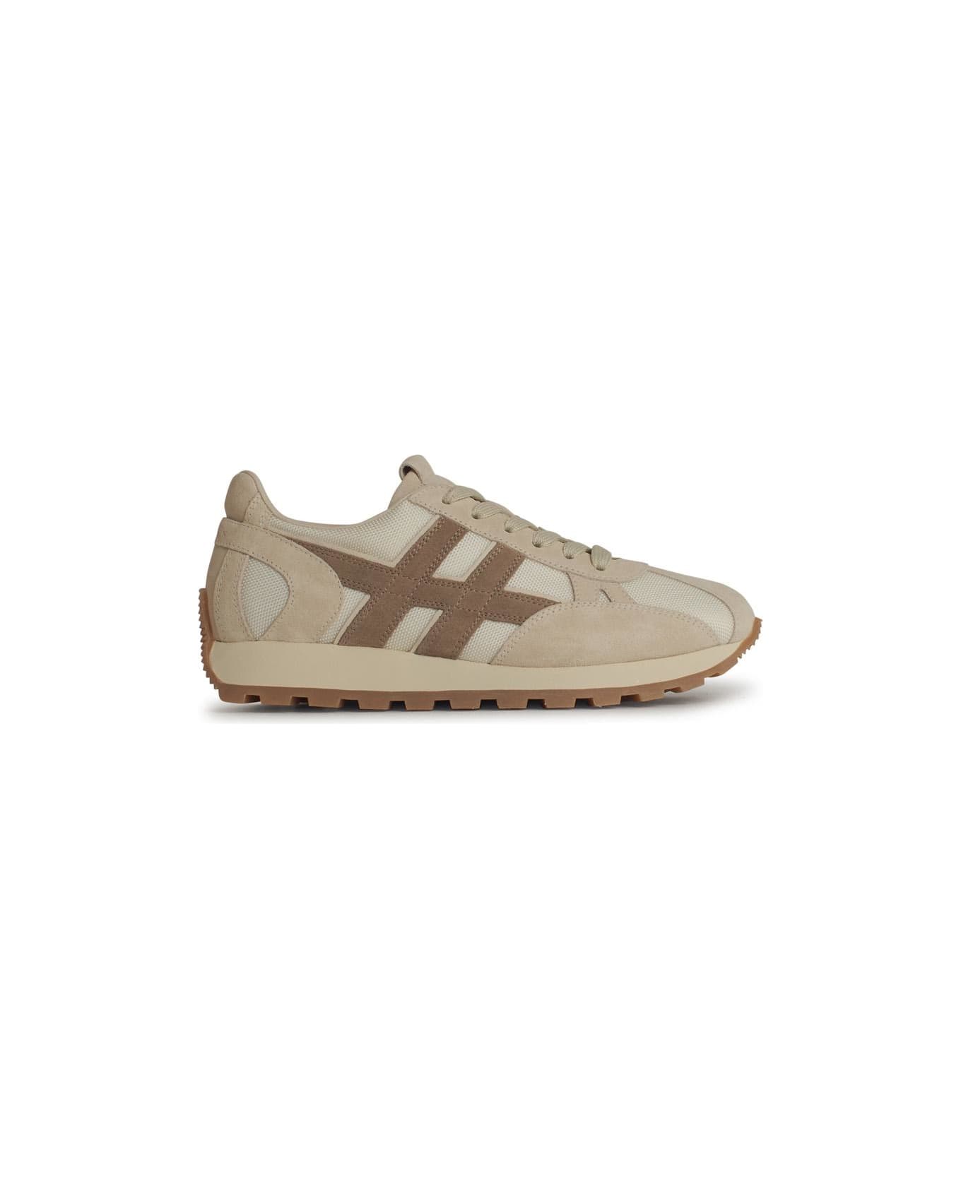 Hogan 'h672' White Fabric Sneakers - Beige