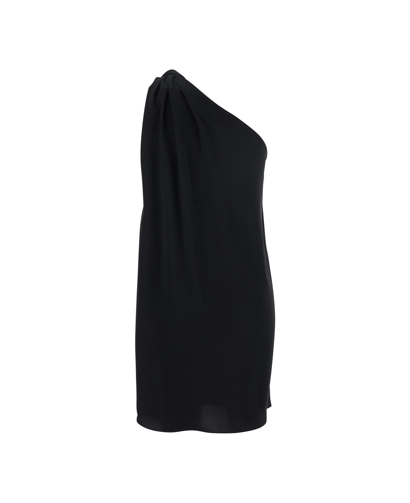 Parosh Black One-shoulder Dress With Neckline In Tech Fabric Woman - Black