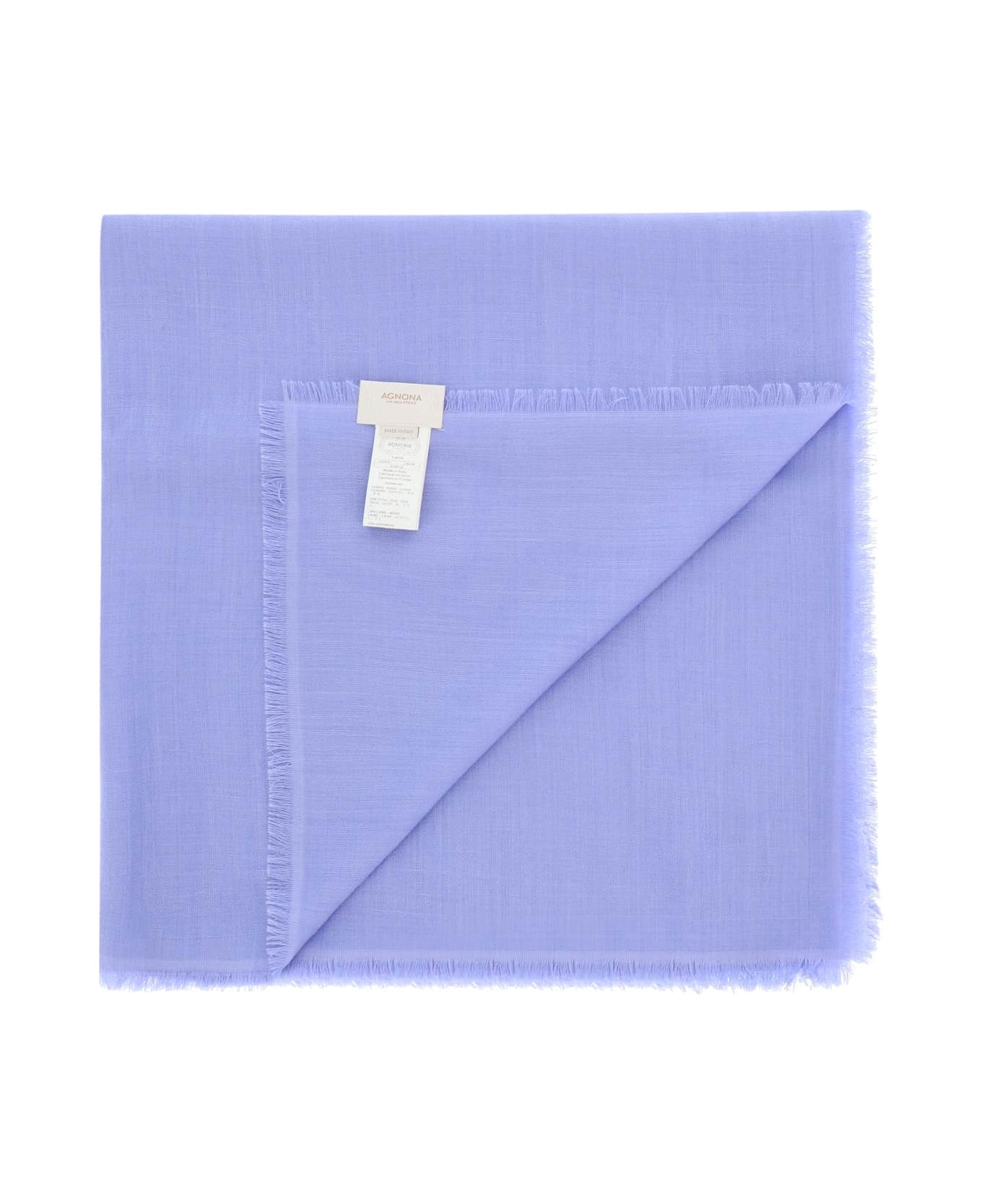 Agnona Tone-on-tone Jacquard Logo Scarf - PERVINCA (Purple) スカーフ＆ストール