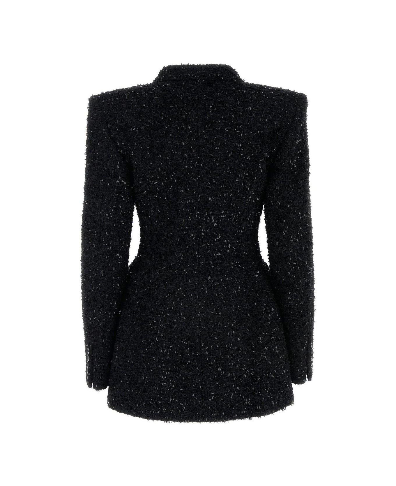Balenciaga Tweed Button-up Jacket - Black コート