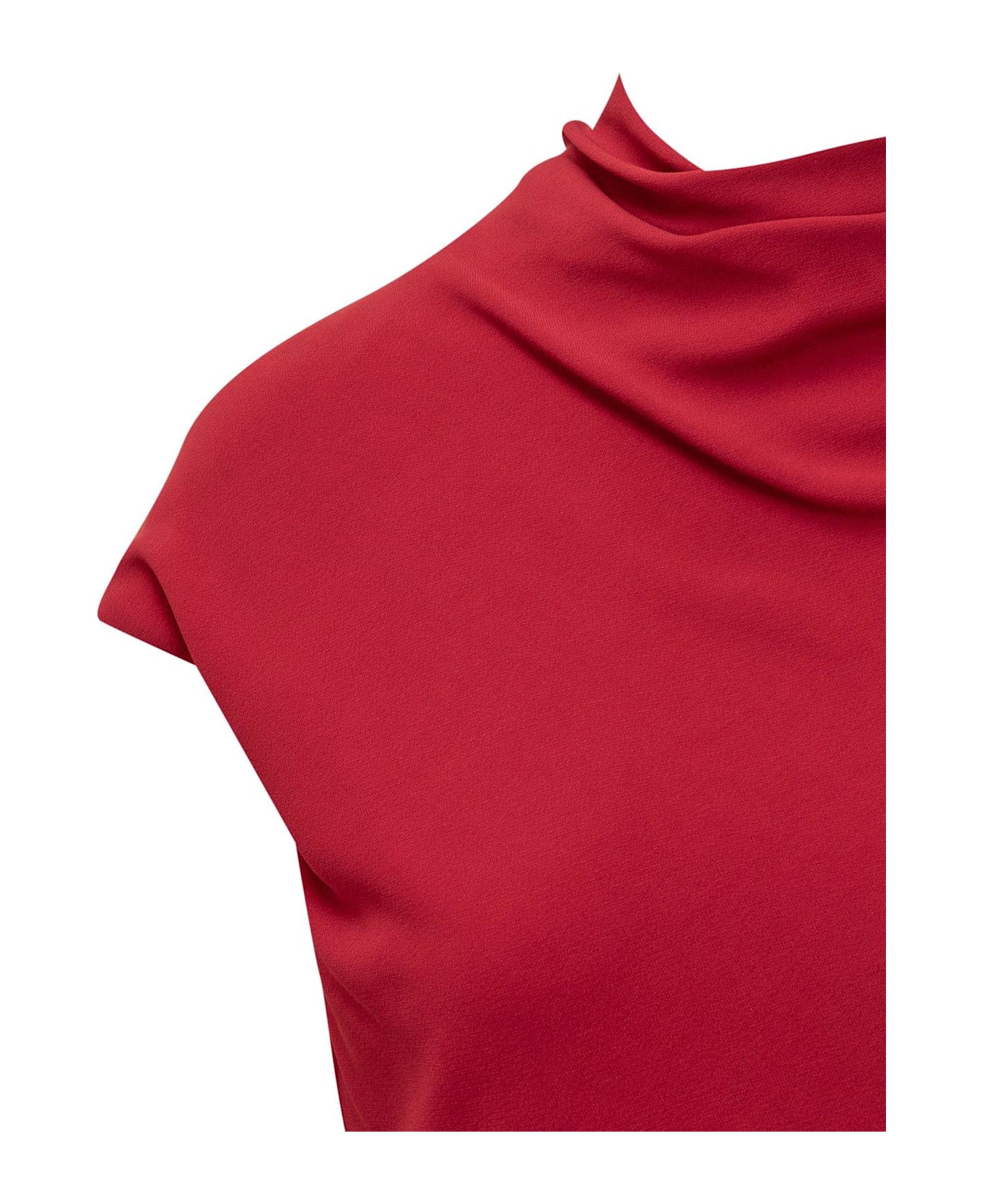 Versace Draped Straight Hem Mini Dress - RED