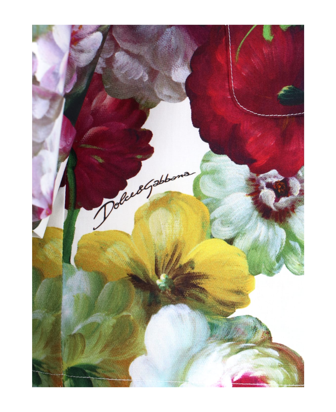 Dolce & Gabbana Garden Print Crop Shirt - Multicolor