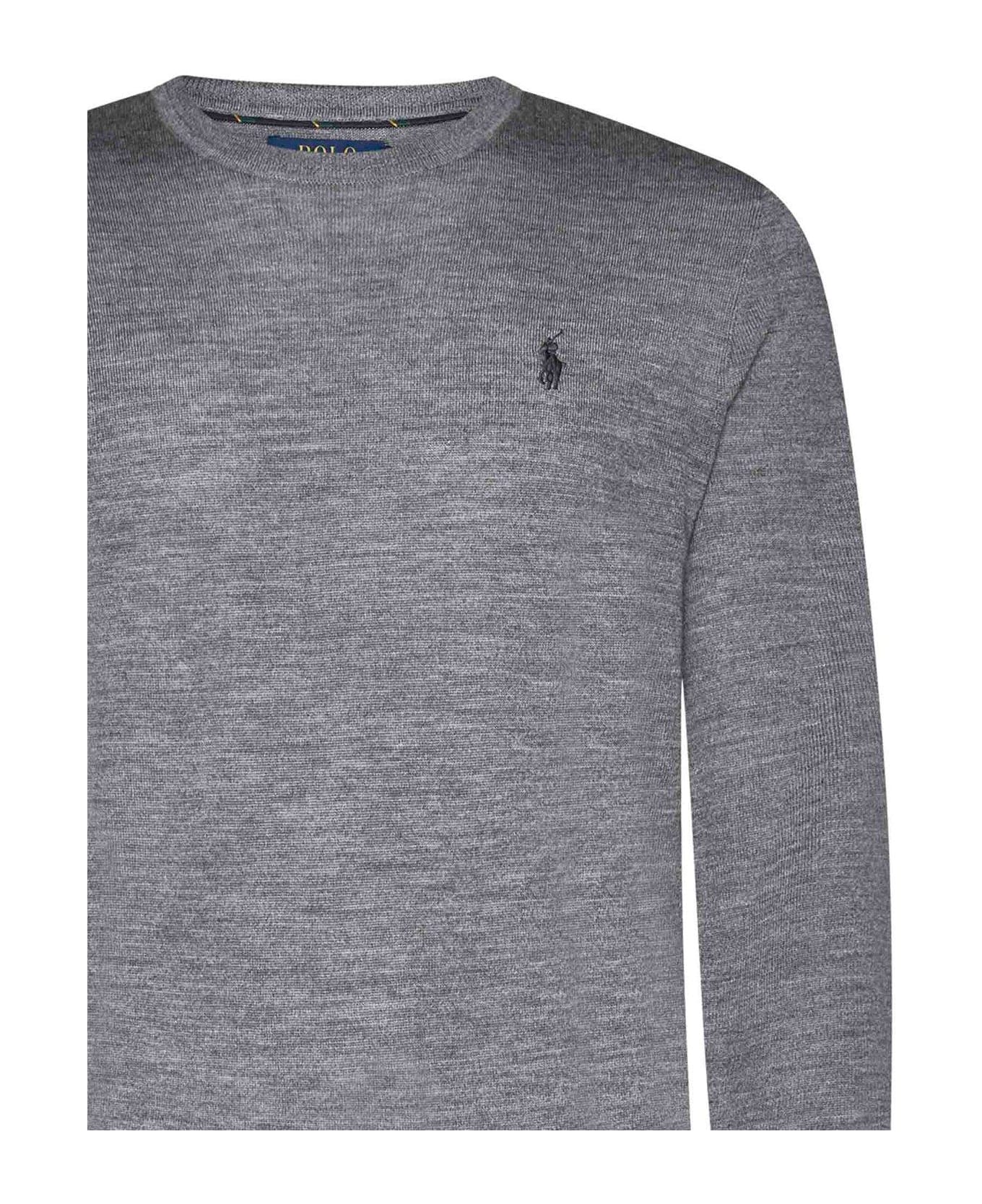 Ralph Lauren Pony Embroidered Knit Jumper - Fawn Grey Heather