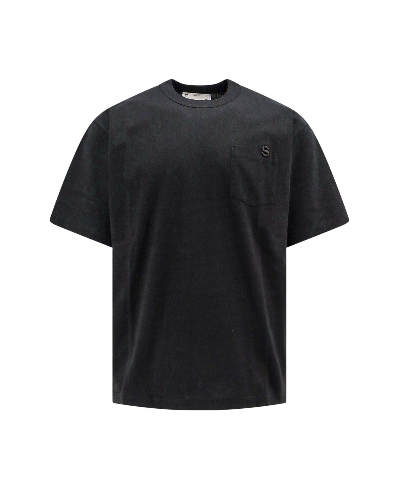 Sacai Logo Detailed Crewneck T-shirt - Black シャツ