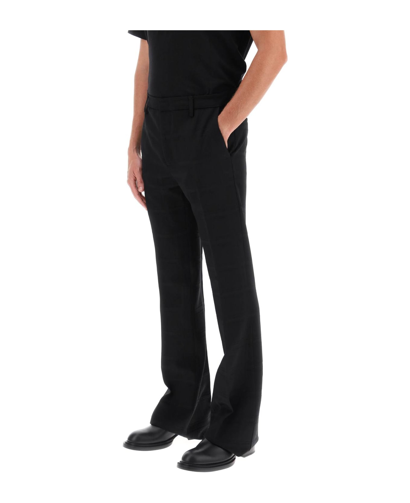 Etro Flared Pants In Virgin Wool - BLACK (Black)