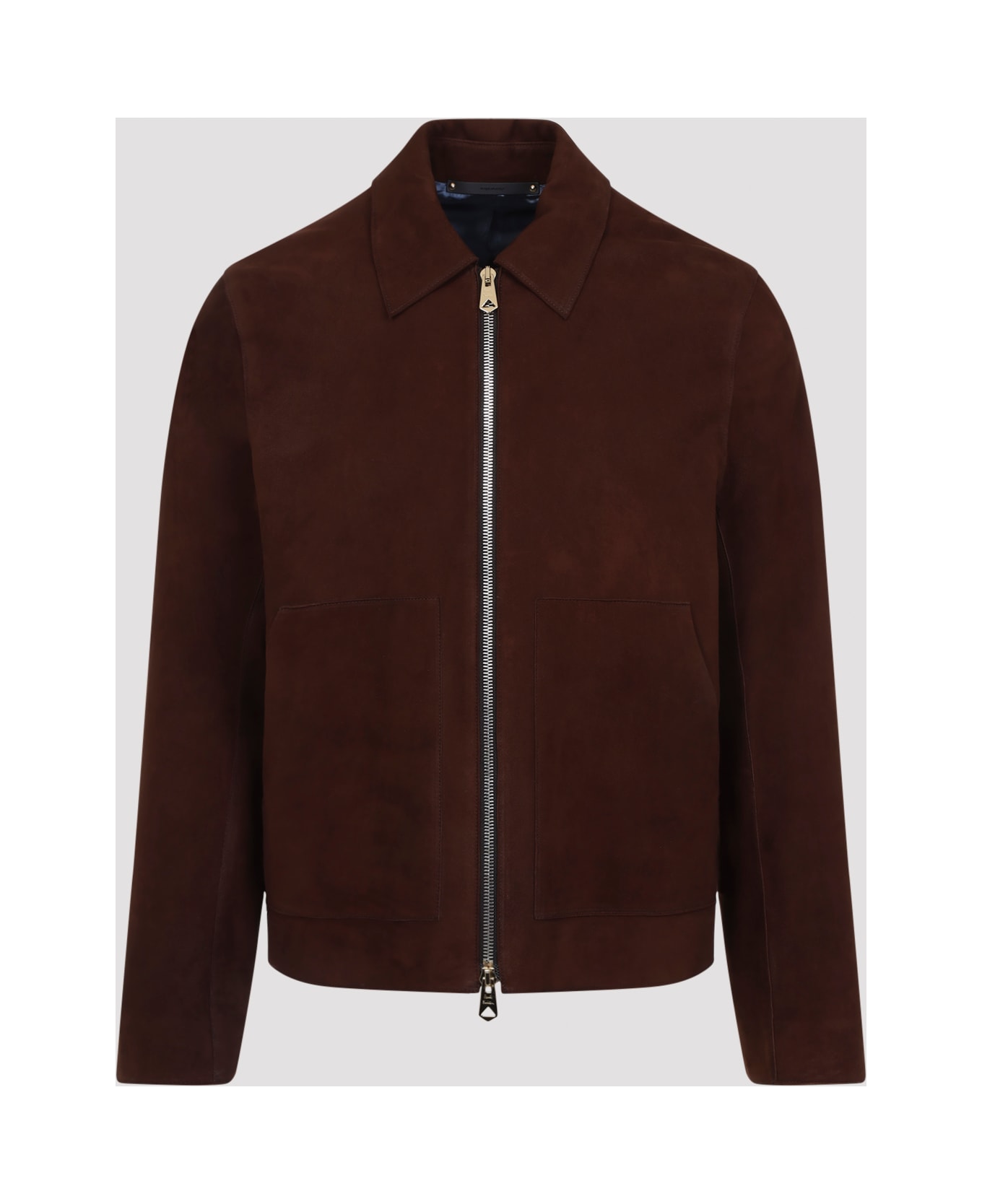 Paul Smith Regular Fit Leather Jacket - Brown
