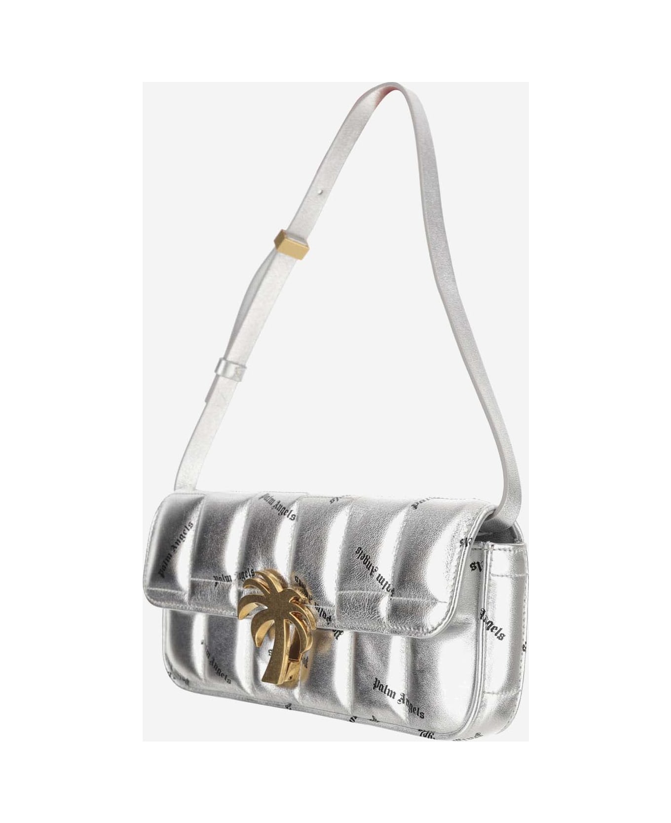 Palm Angels Metallic Leather Palm Bag - Silver