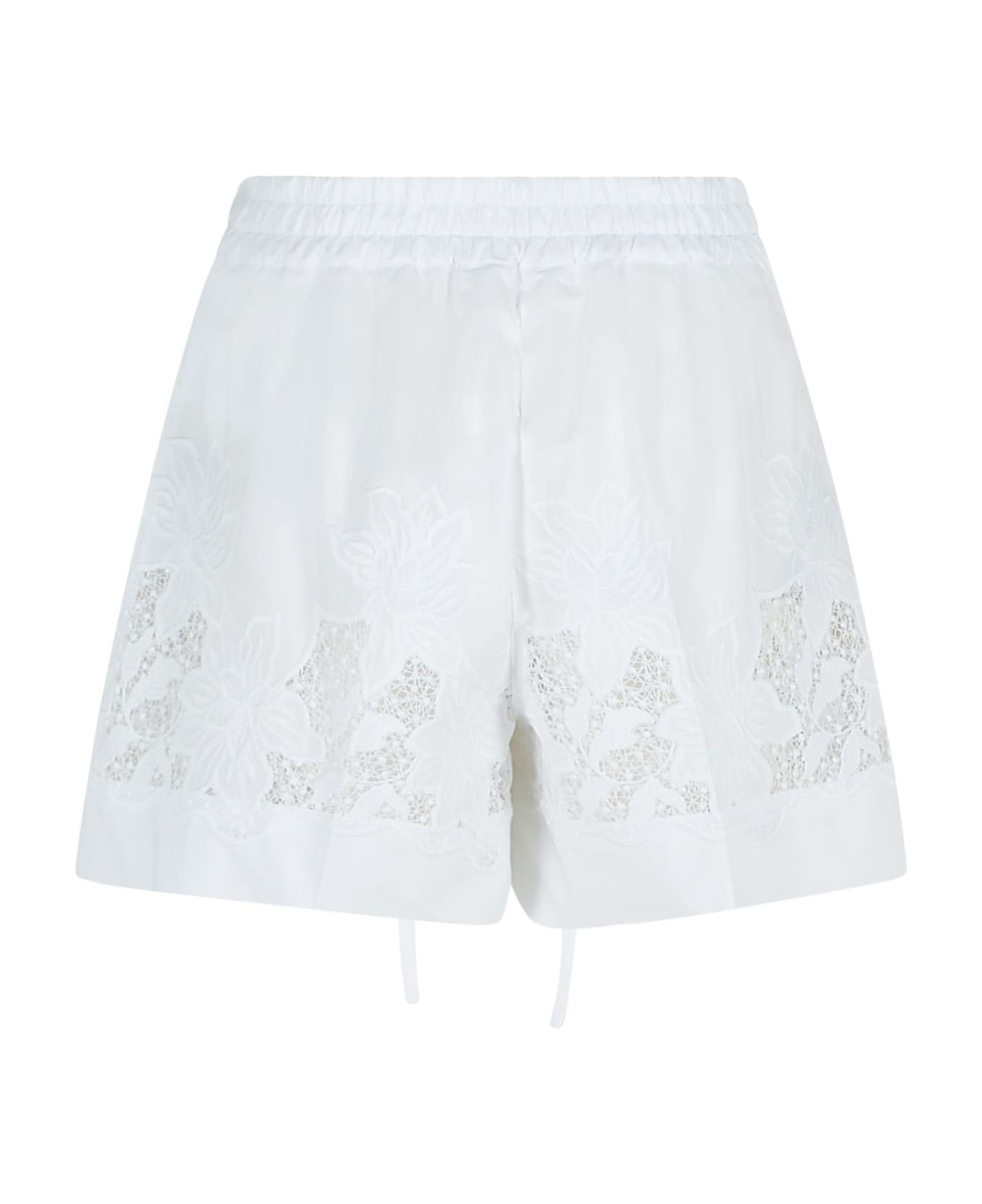 Parosh Shorts With Embroidery - White