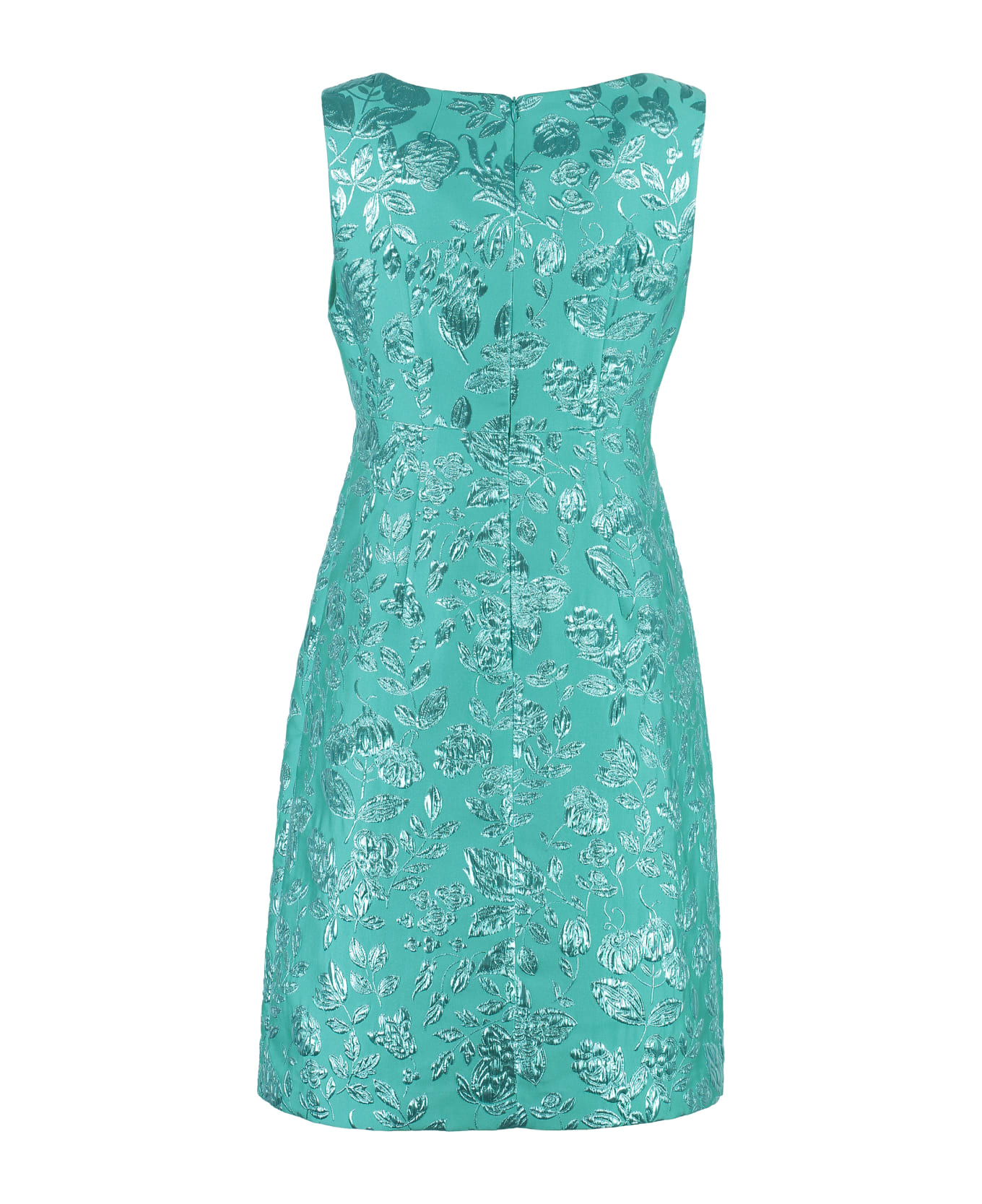 Parosh Lamé Jacquard Mini Dress - green