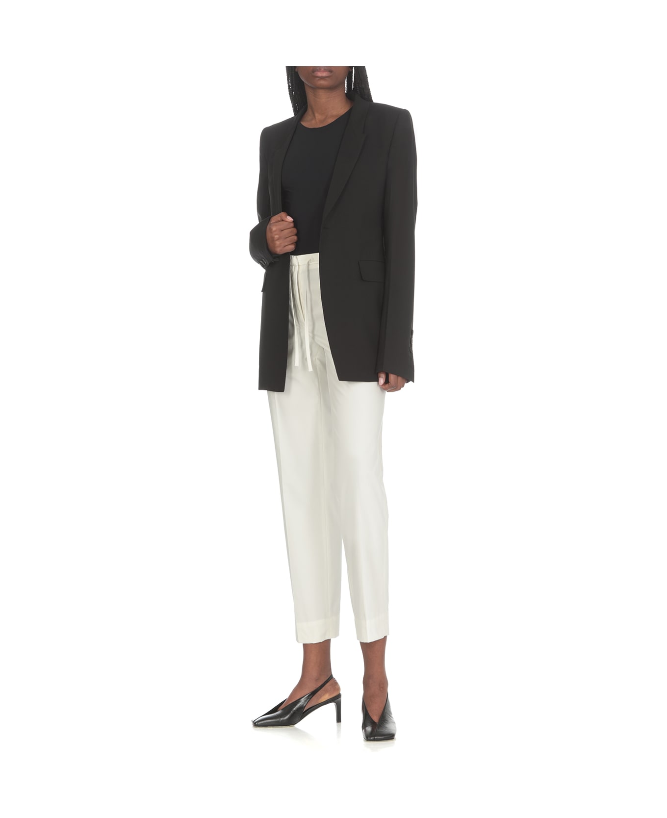Jil Sander Cropped Cotton Trousers - Ivory ボトムス