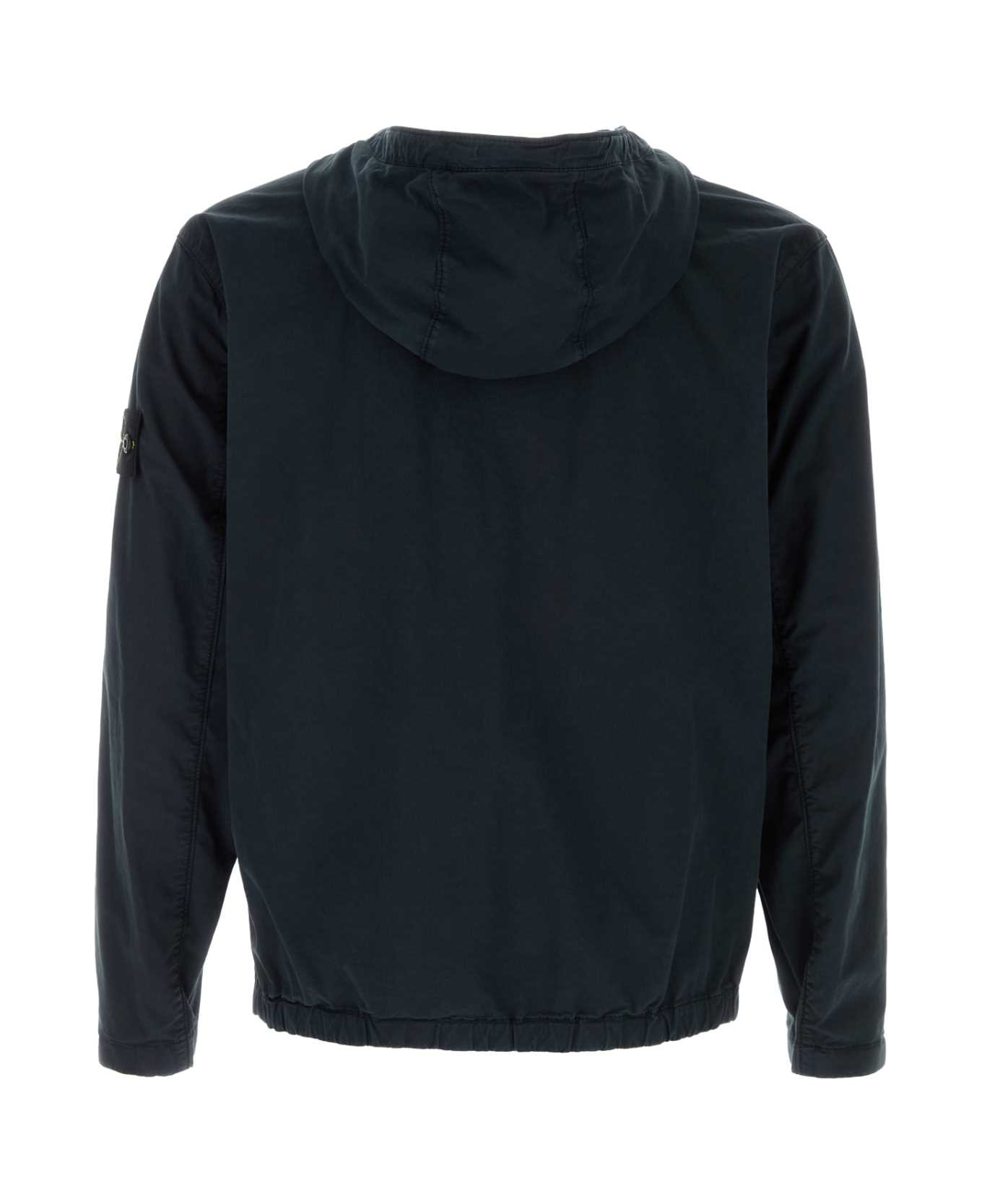 Stone Island Navy Blue Stretch Cotton Jacket - NAVY