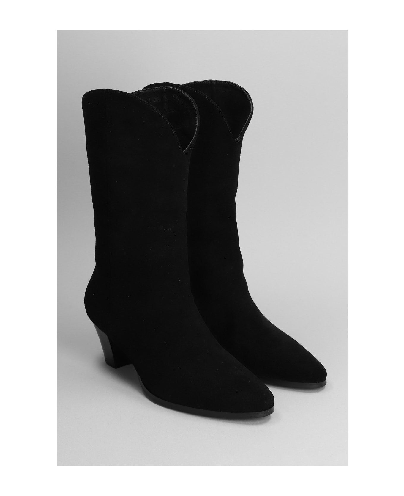 Bibi Lou Low Heels Boots In Black Suede - black