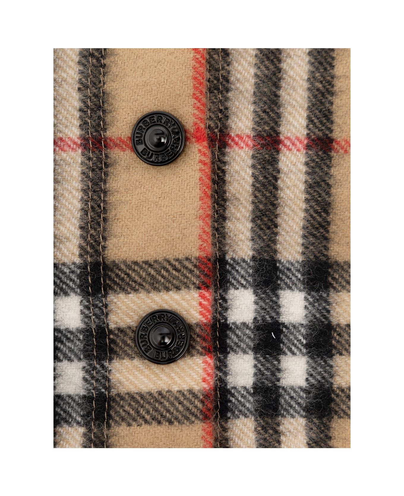 Burberry Beige Cashmere Scarf With Buttons Kids Burberry - Beige