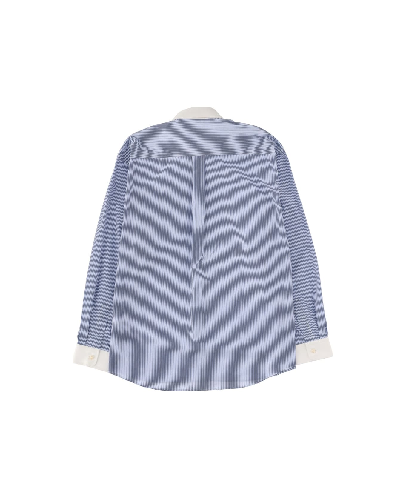 Sporty & Rich Logo Striped Shirt - BLUE